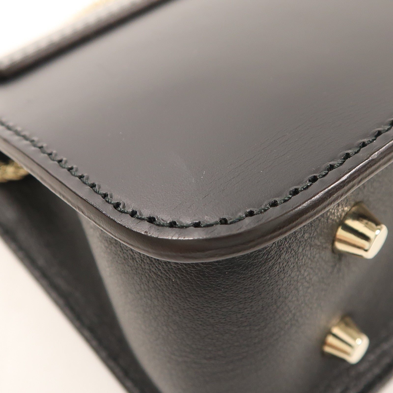 Furla 牛皮皮革Chain Shoulder金扣鏈帶肩背袋