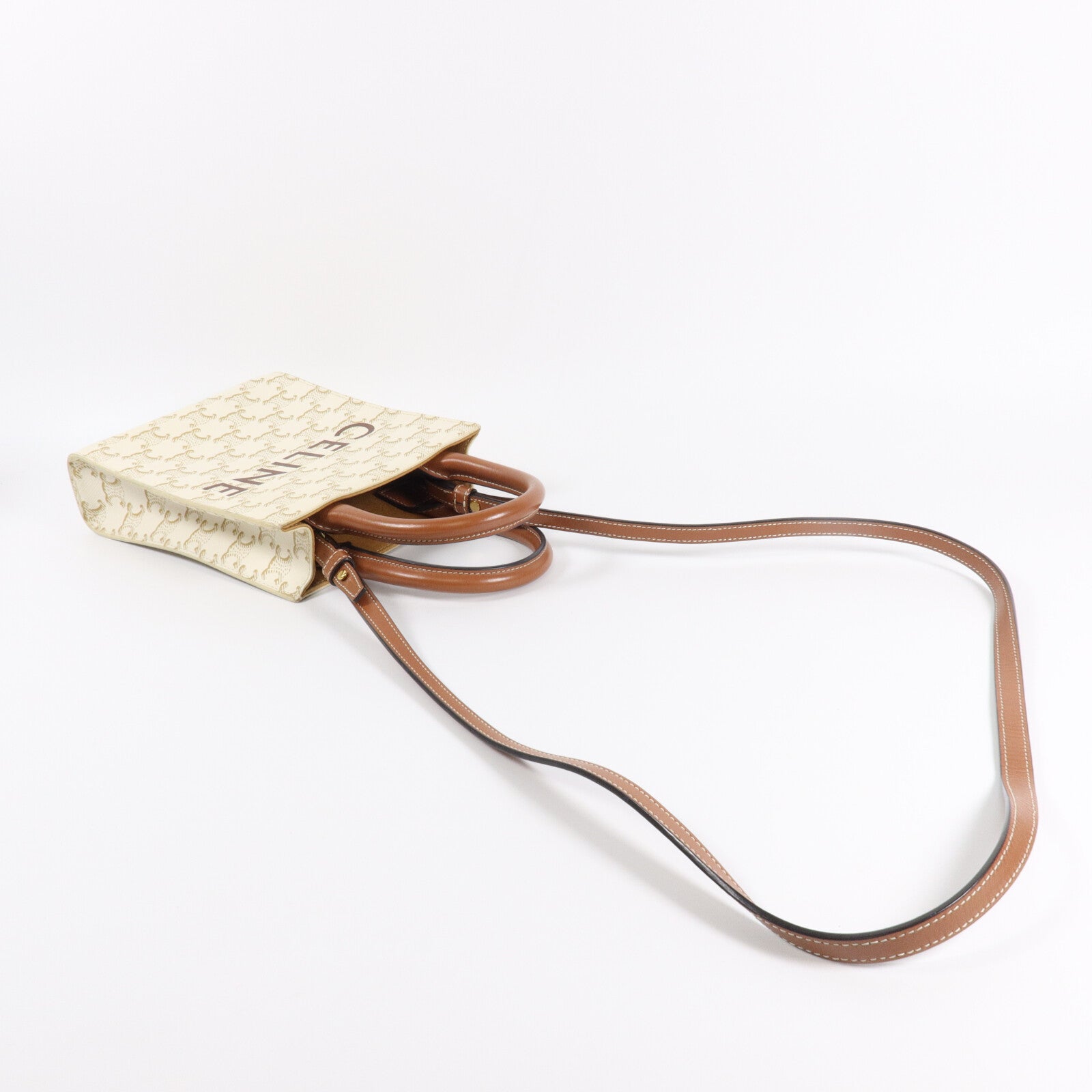 CELINE 塗層帆布Mini Vertical Cabas手挽肩背兩用袋
