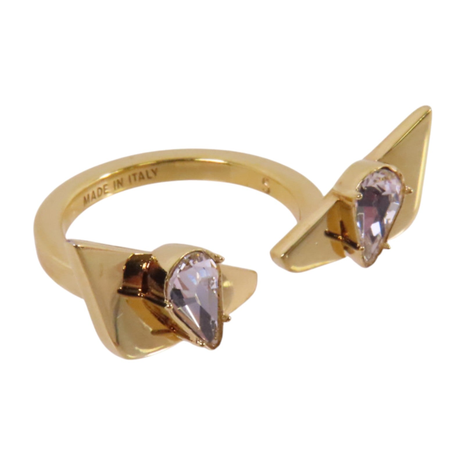 FENDI 金屬/水鑽Monster Ring戒指US#4.25