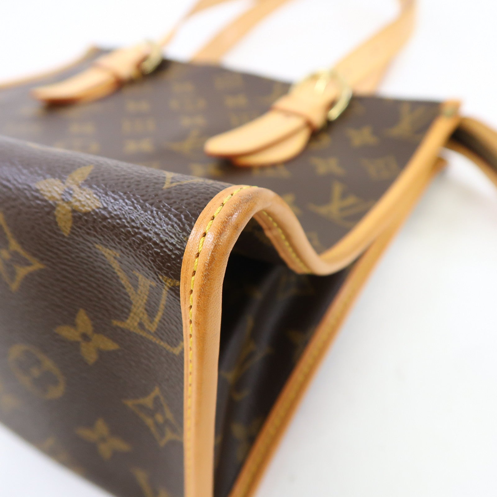 LOUIS VUITTON Monogram Popincort Haut金扣肩背袋啡色