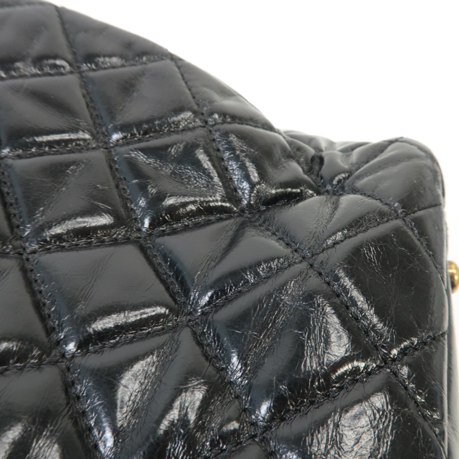 CHANEL 【激減優惠】菱格牛皮皮革2 Way Shoulder金扣手挽肩背兩用袋黑色