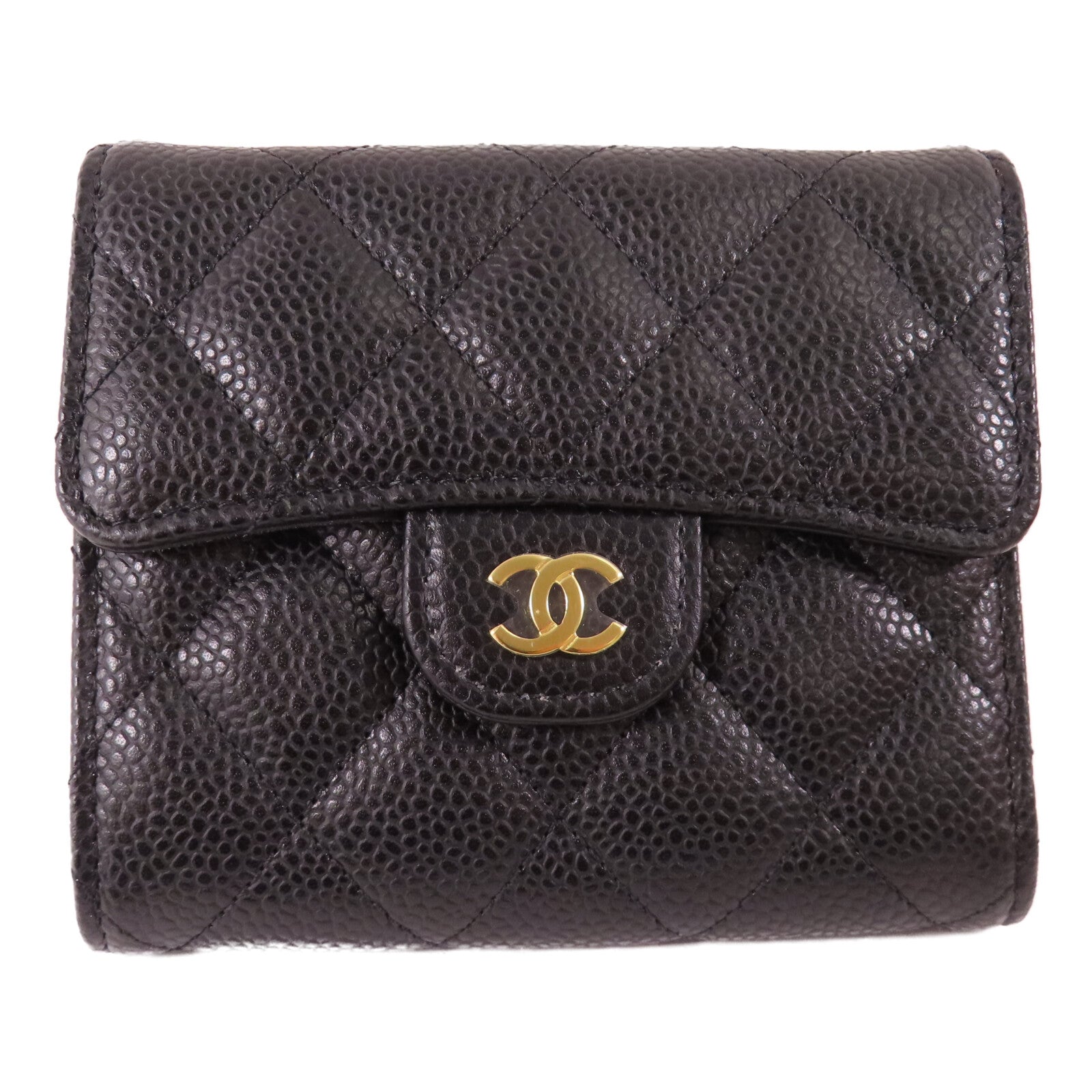 CHANEL 牛皮皮革Classic Wallet金扣短錢包