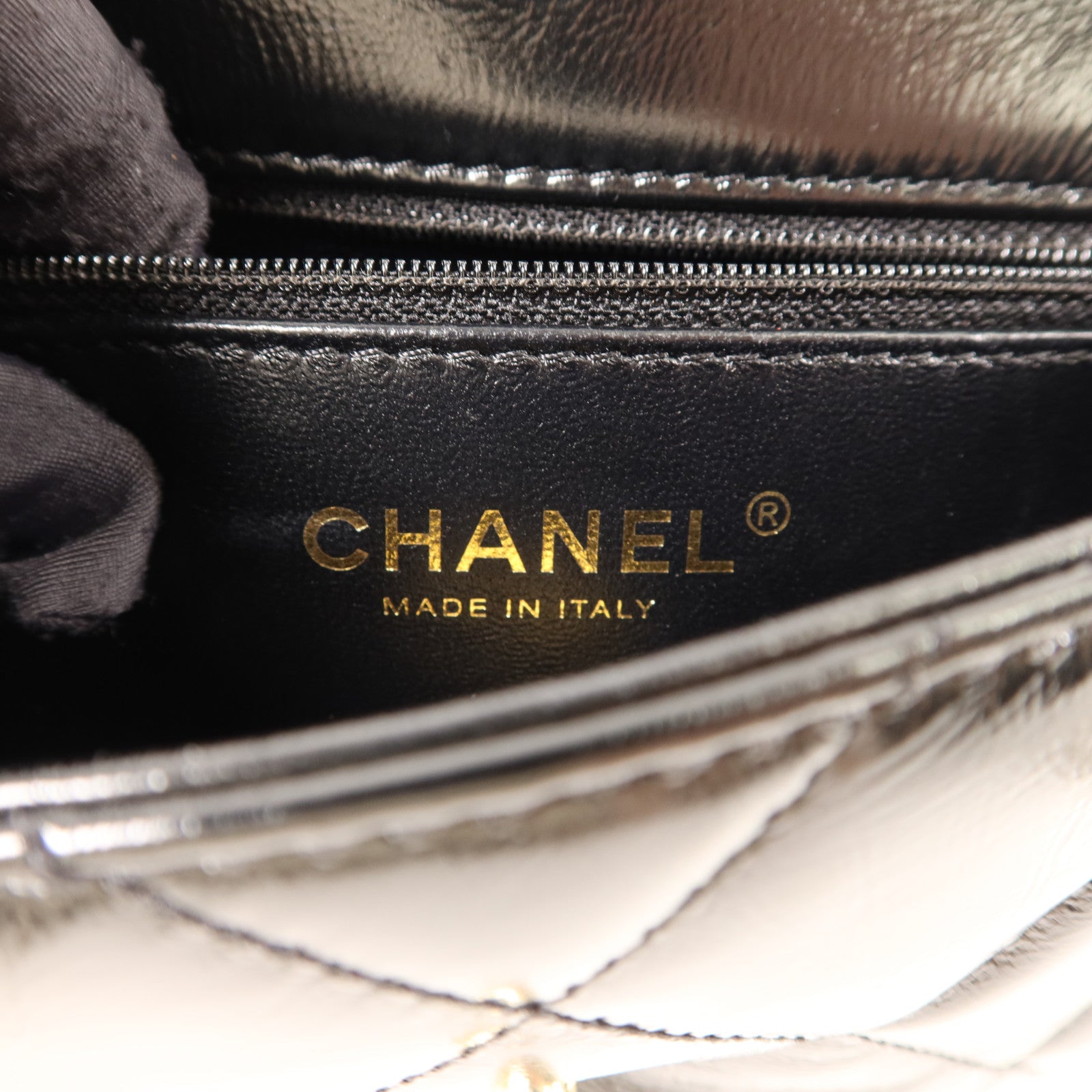 CHANEL 牛皮皮革Mini Flap With Handle金扣鏈帶手挽肩背兩用袋