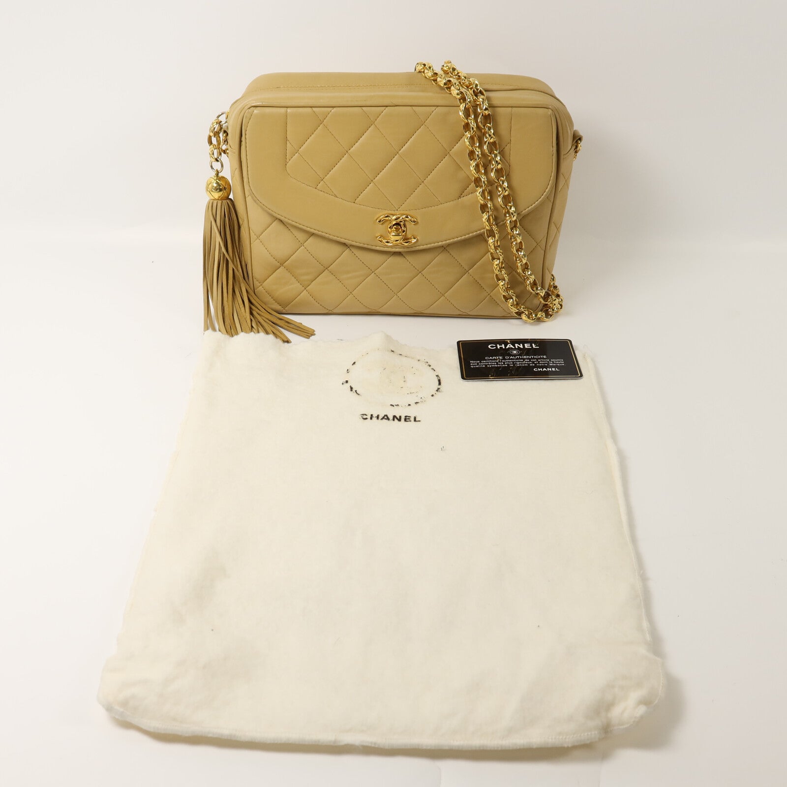 CHANEL 羊皮皮革Vintage Chain Shoulder鏈帶肩背袋