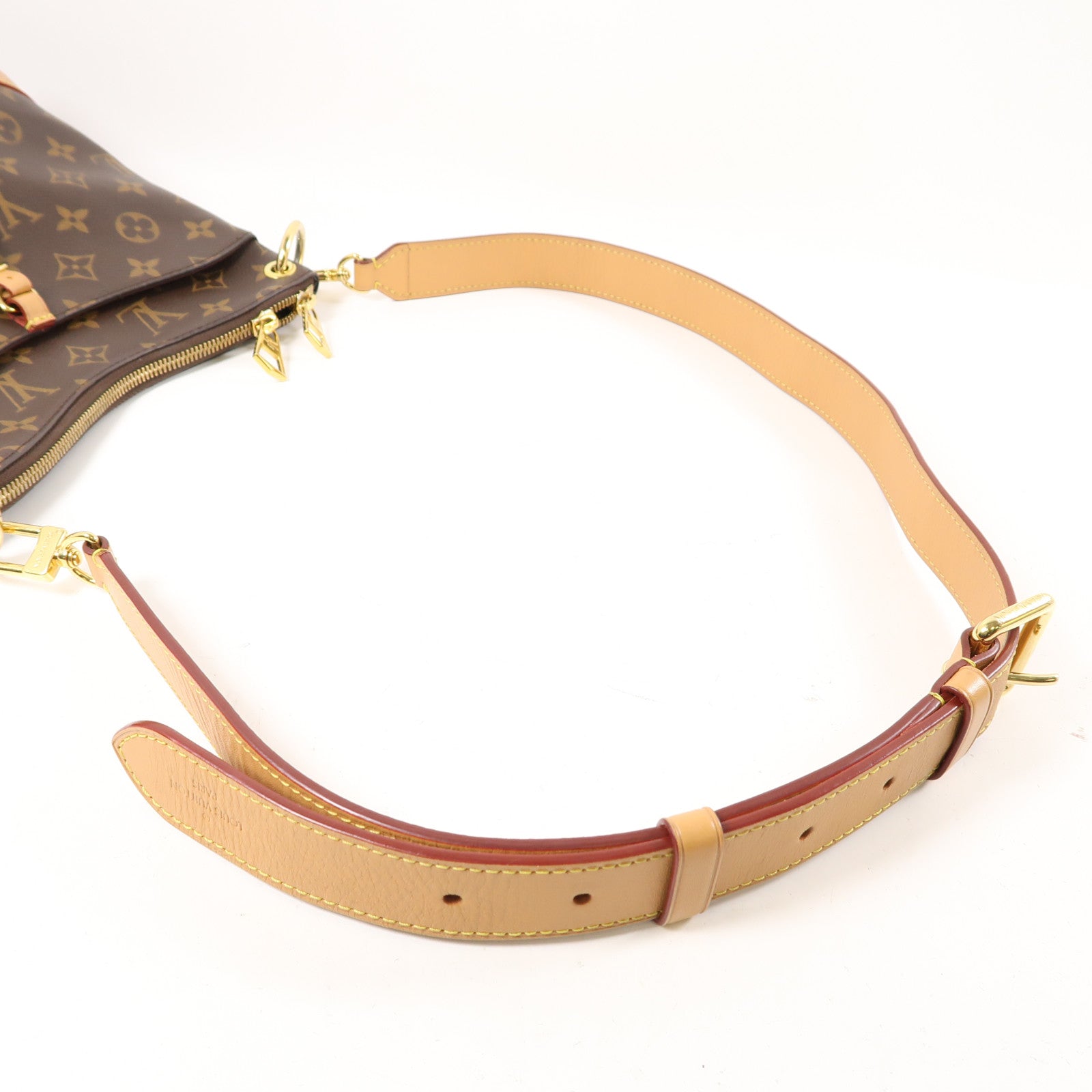 LOUIS VUITTON Monogram Odeon金扣肩背袋棕色