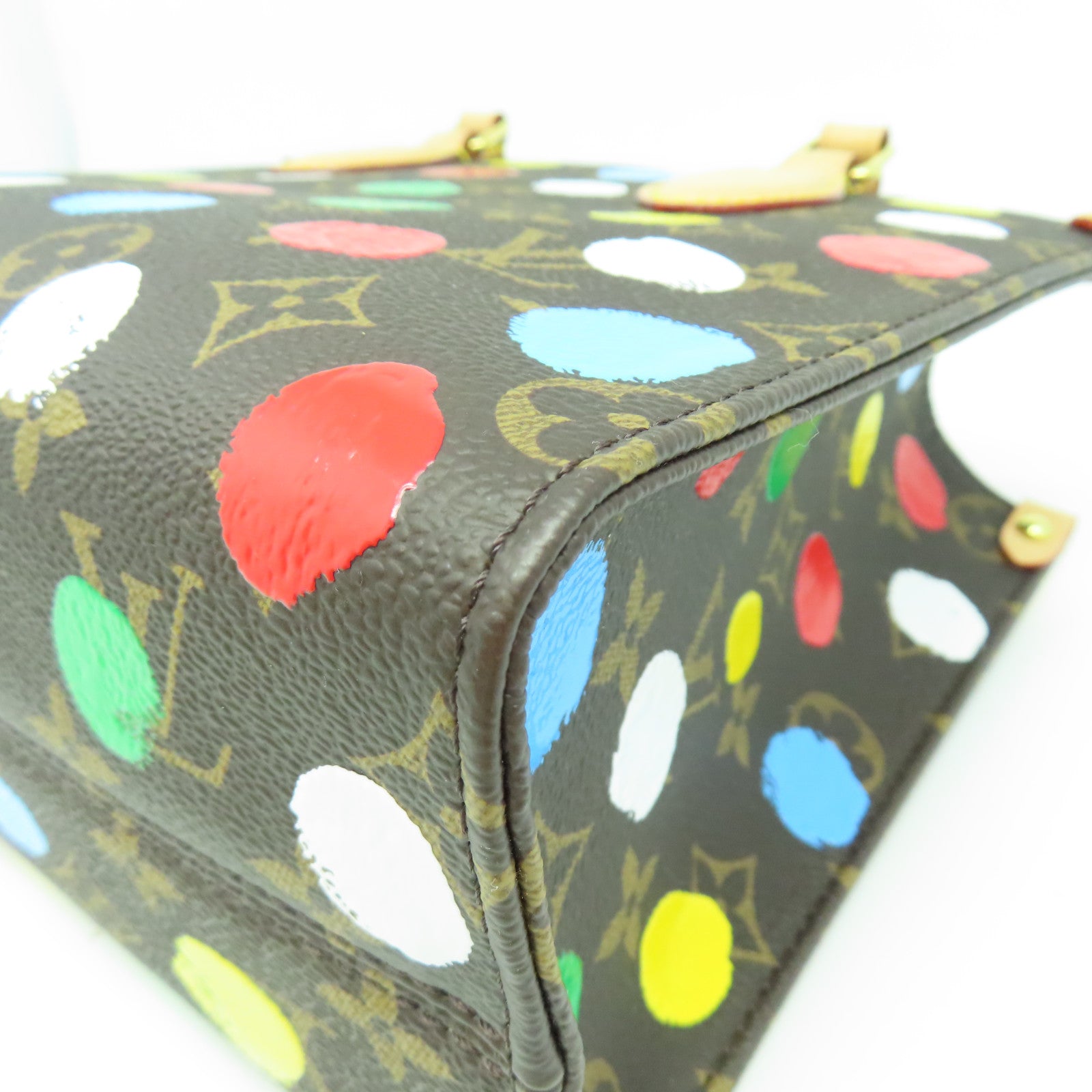 LOUIS VUITTON Monogram LV x YK On The Go PM金扣手挽肩背兩用啡色袋