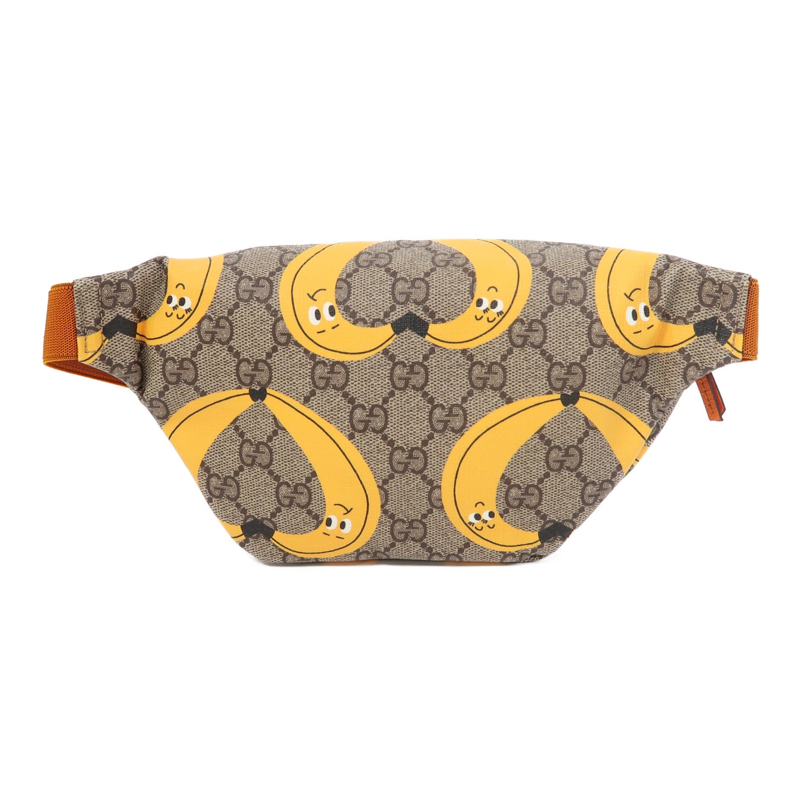 GUCCI 塗層帆布Waist Bag銀扣腰包啡色/橙色/黃色