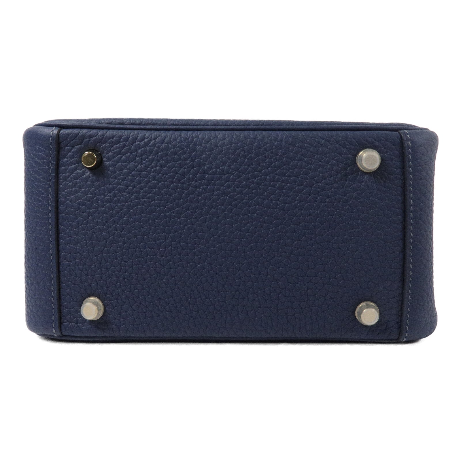 HERMES Clemence皮革Mini Lindy手挽肩背兩用袋Blue De Prusse