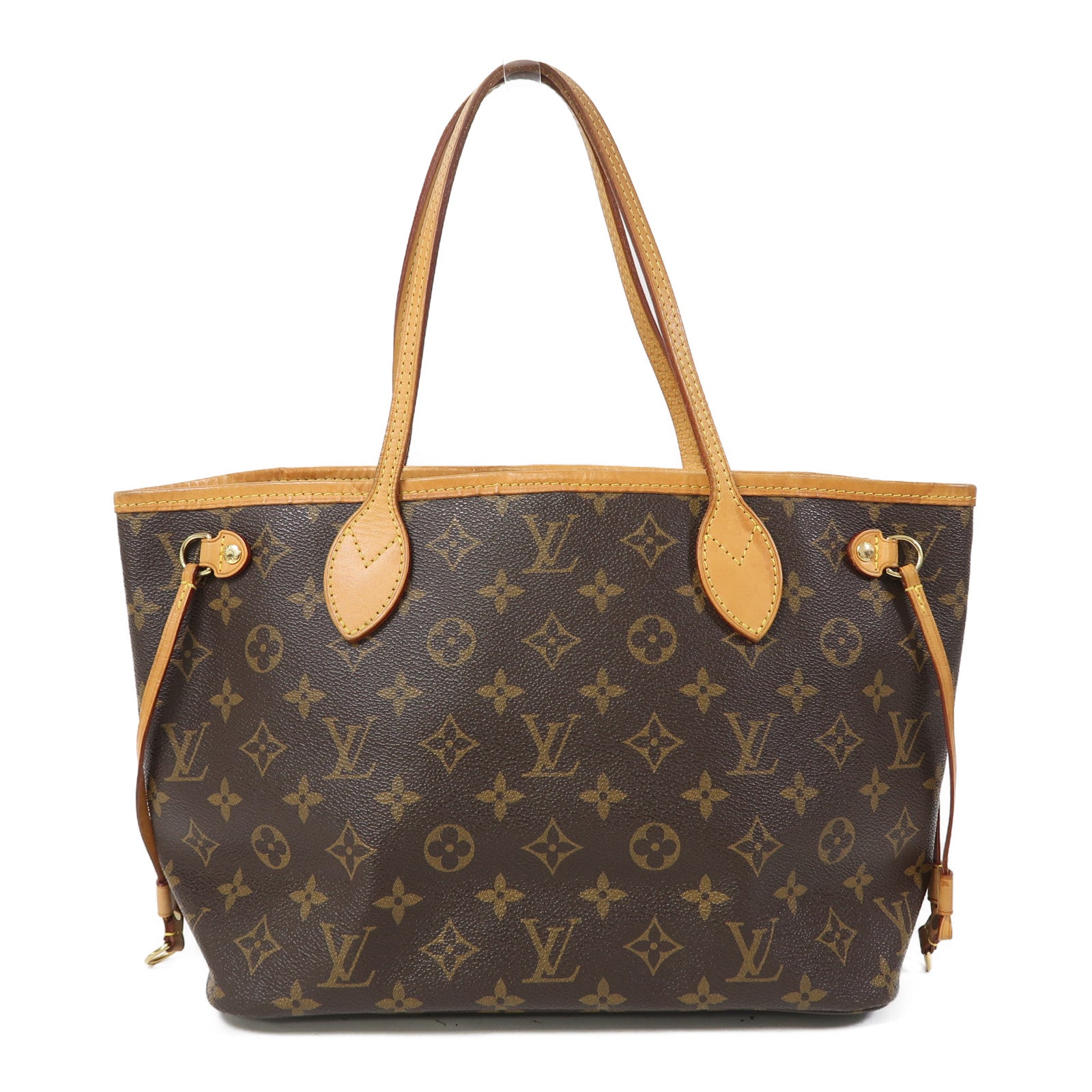 LOUIS VUITTON Monogram Neverfull PM金扣肩背袋啡色
