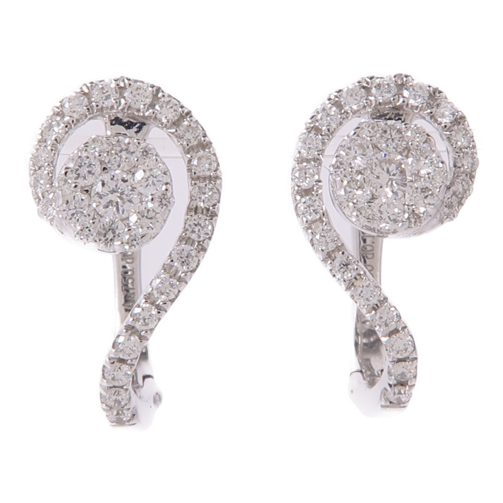 JEWELRY (PRICE DOWN) Diamond Earrings 18K White Gold