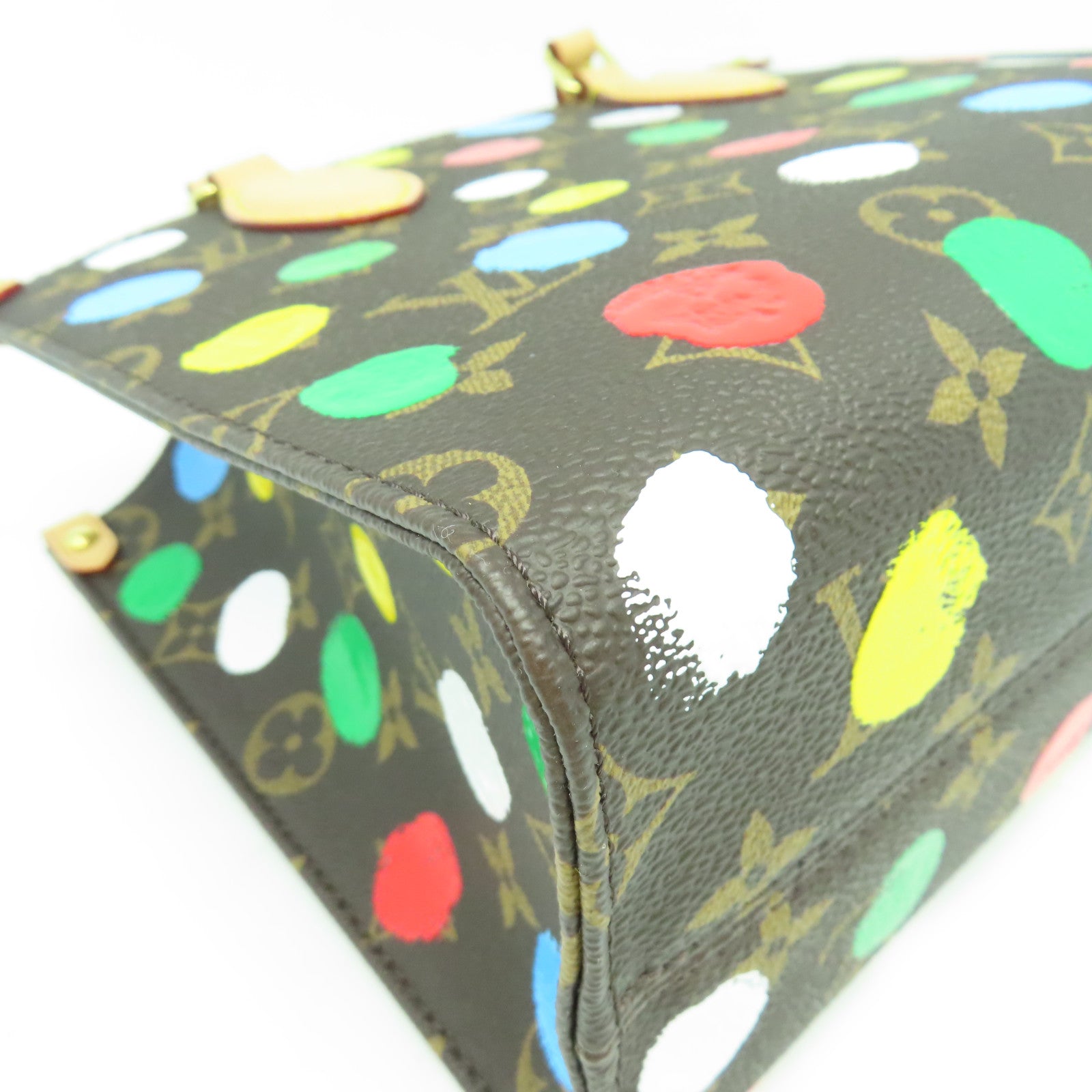 LOUIS VUITTON Monogram LV x YK On The Go PM金扣手挽肩背兩用啡色袋