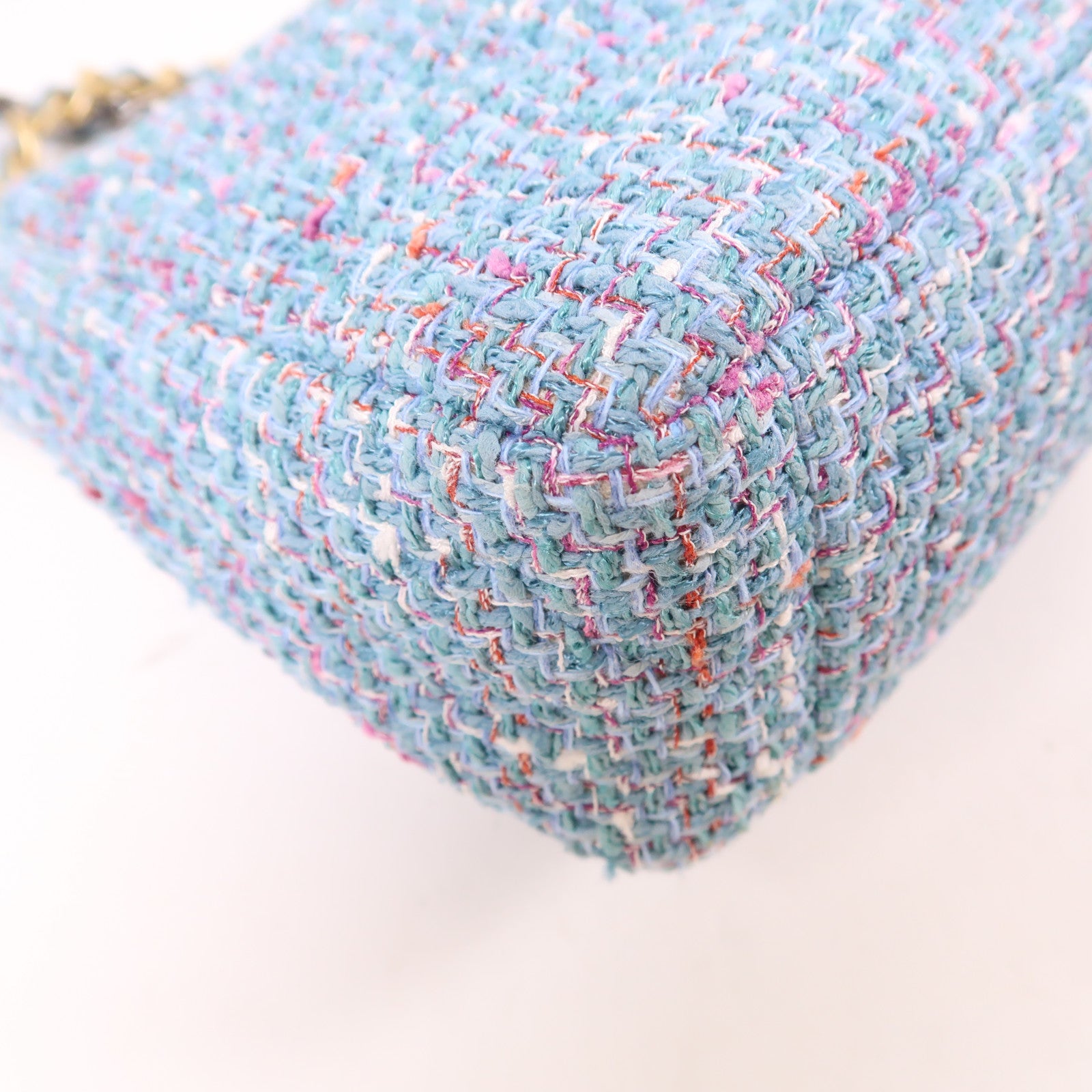 CHANEL 斜紋軟呢Shoulder Bag金扣鏈帶肩背袋