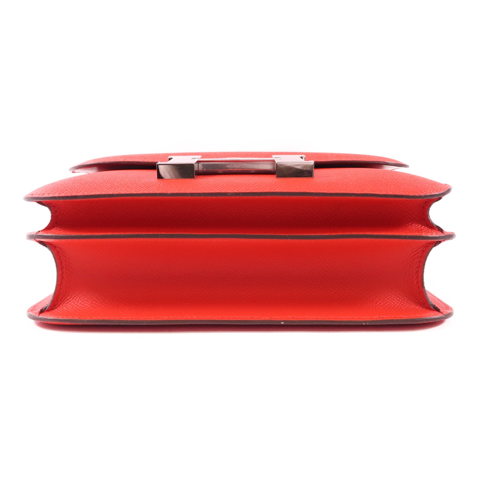 HERMES Epsom皮革Constance 24銀扣肩背袋S3 Rouge de coeur