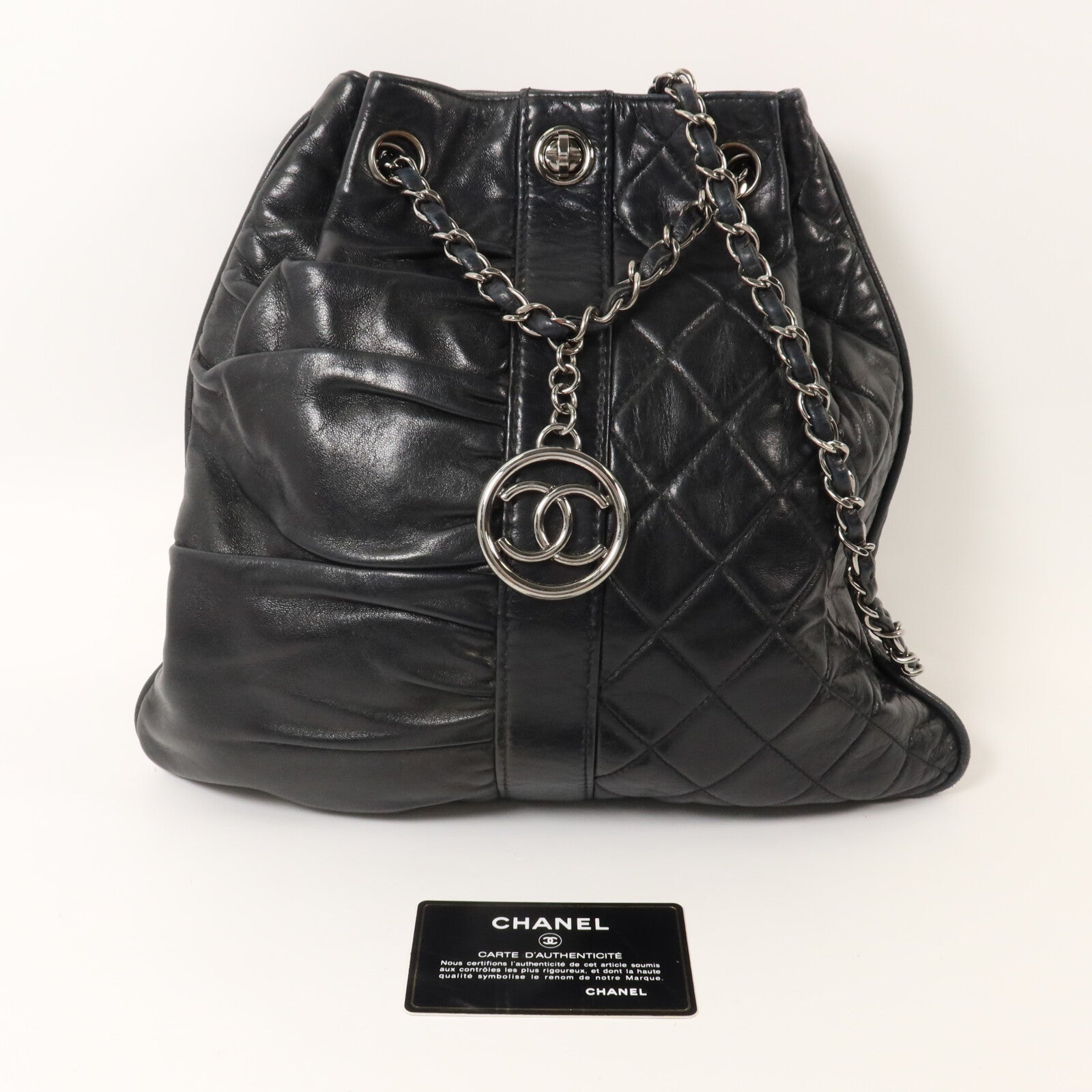 CHANEL 牛皮皮革Pile Ou Face Bag鏈帶肩背袋