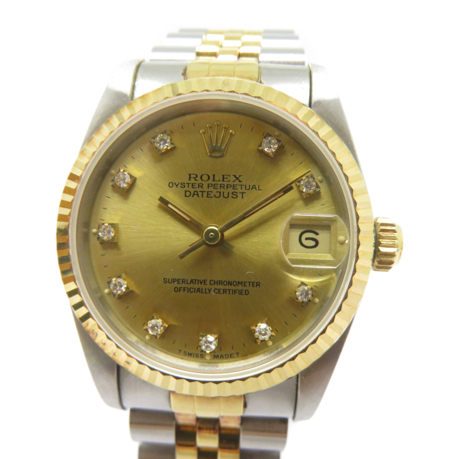 ROLEX Datejust (1993) 18K黃金/不鏽鋼手錶自動機芯金色