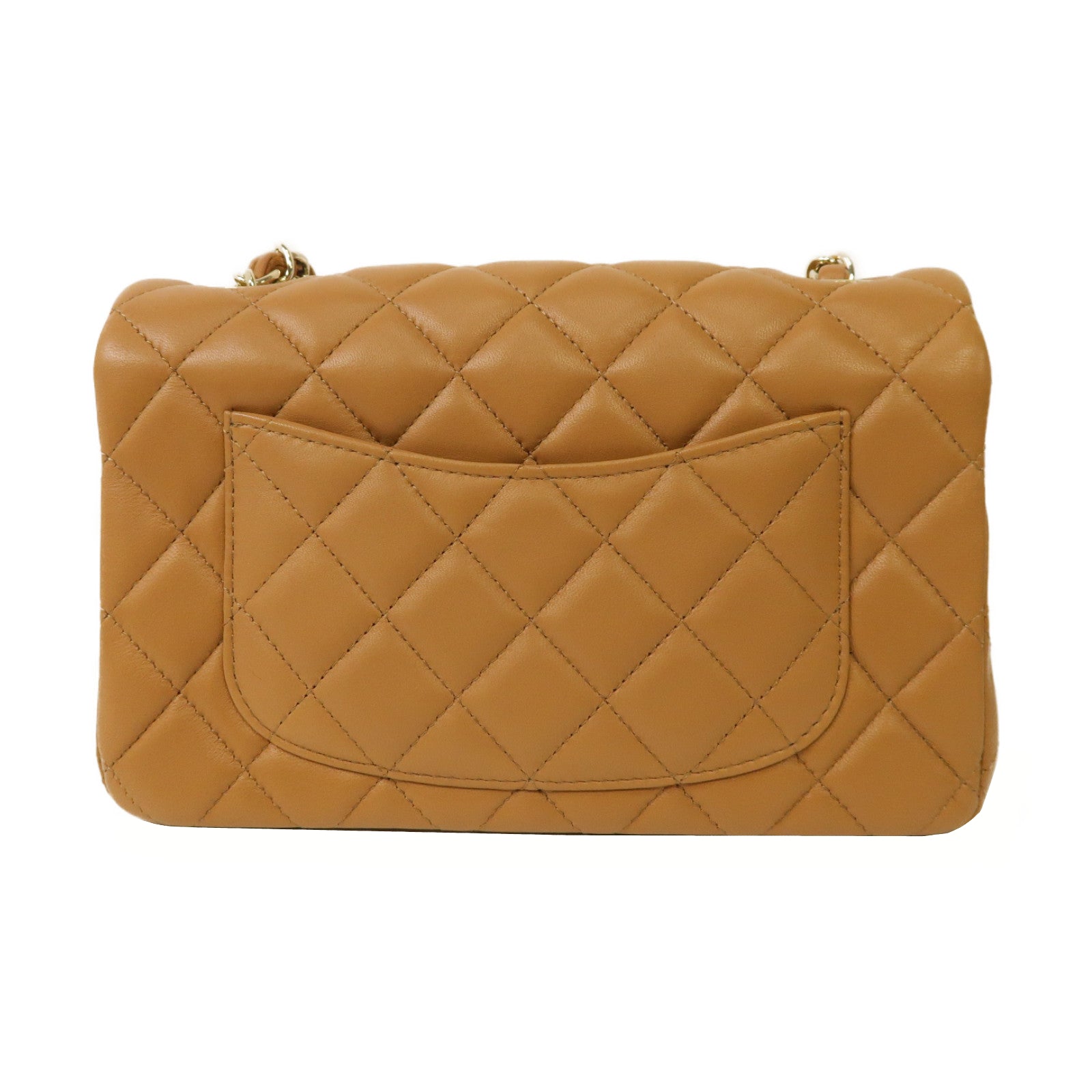 CHANEL 菱格羊皮皮革Classic 20金扣肩背袋啡色