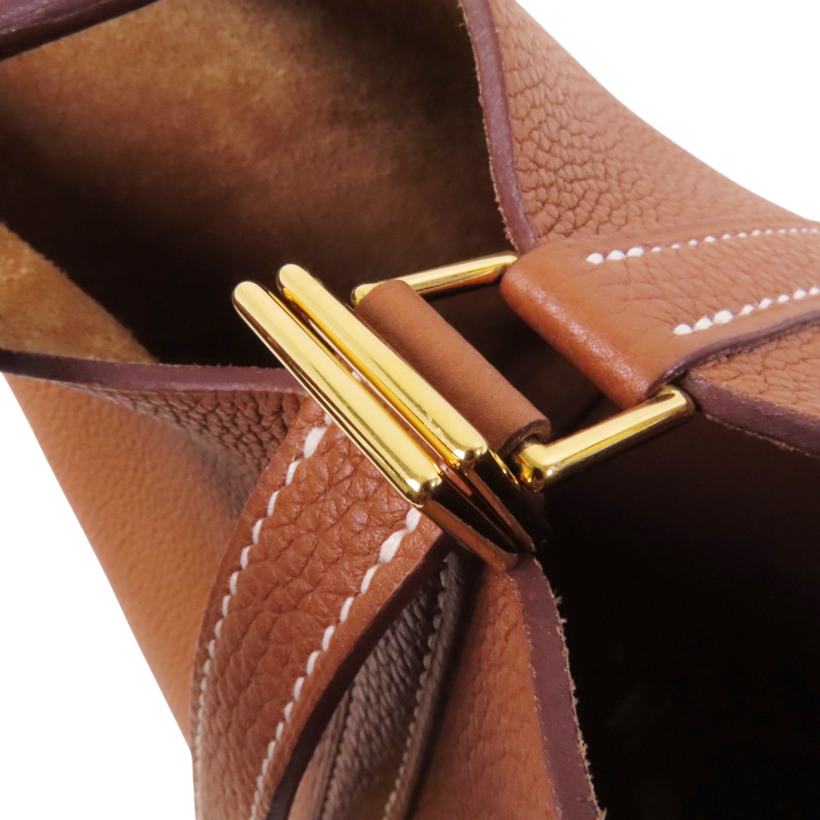 HERMES Clemence皮革Picotin PM金扣手挽袋