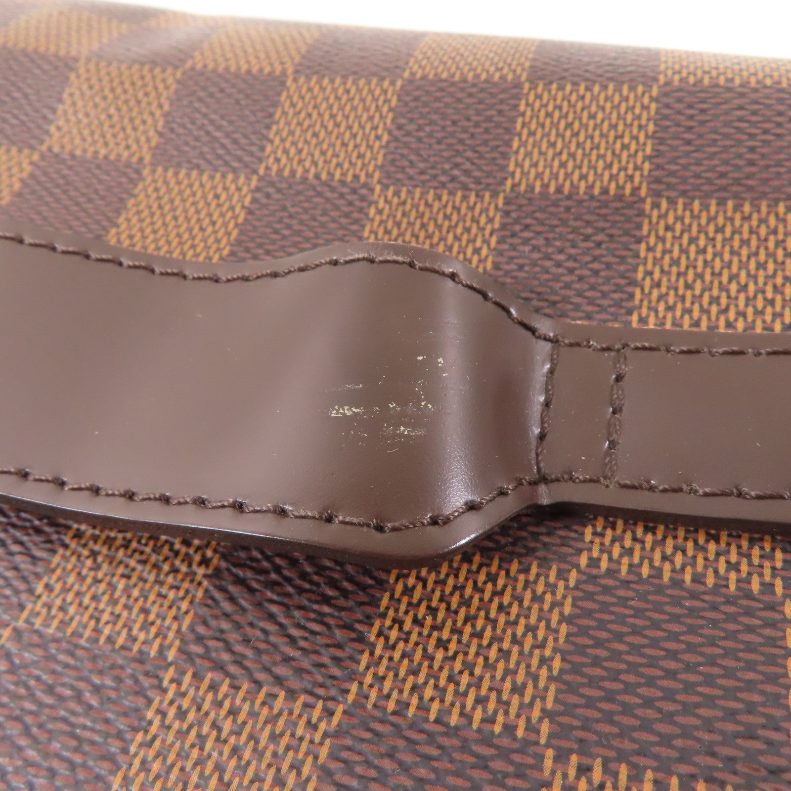 LOUIS VUITTON Damier Shelton MM金扣肩背袋棕色
