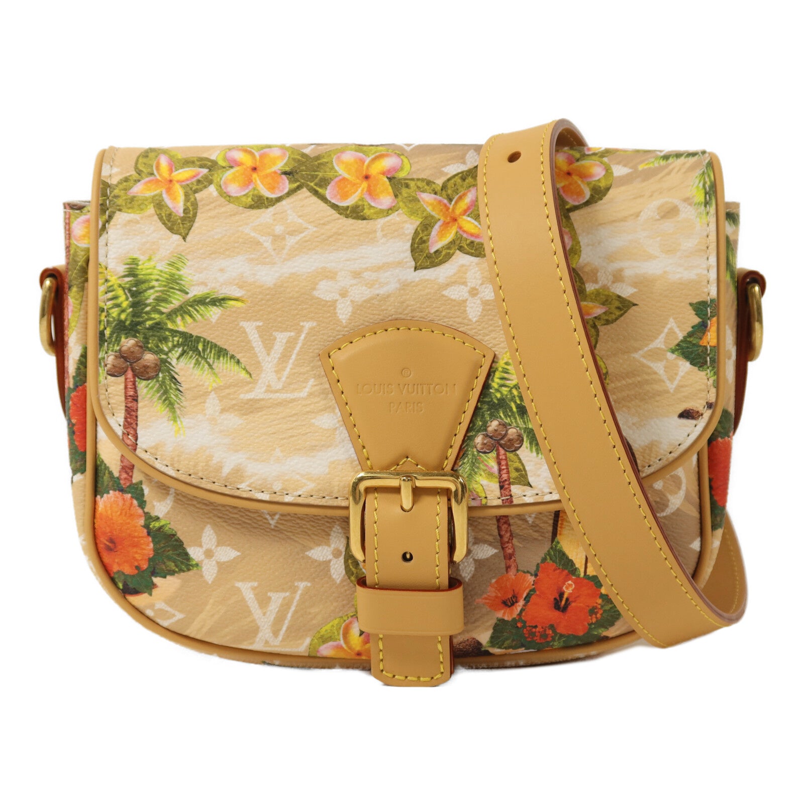 LOUIS VUITTON Monogram Surfin Sand Montsouris金扣肩背袋