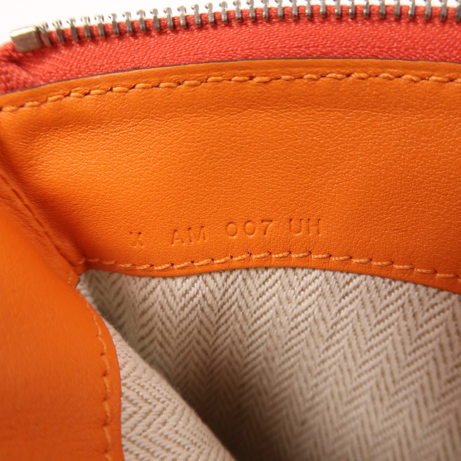 HERMES Swift皮革Tohubohu Pouch銀扣手拿包Capucine