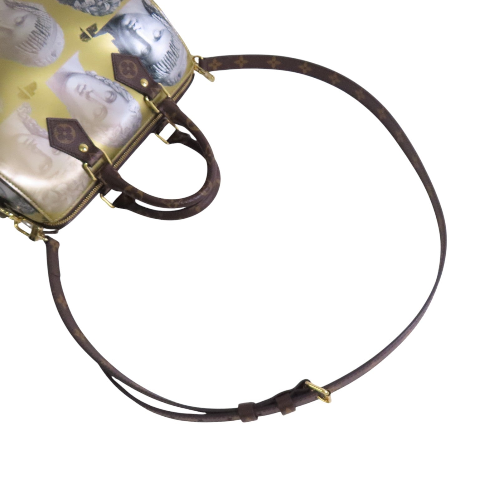 LOUIS VUITTON 塗層帆布Vuitton Fornasetti金扣手挽肩背兩用袋