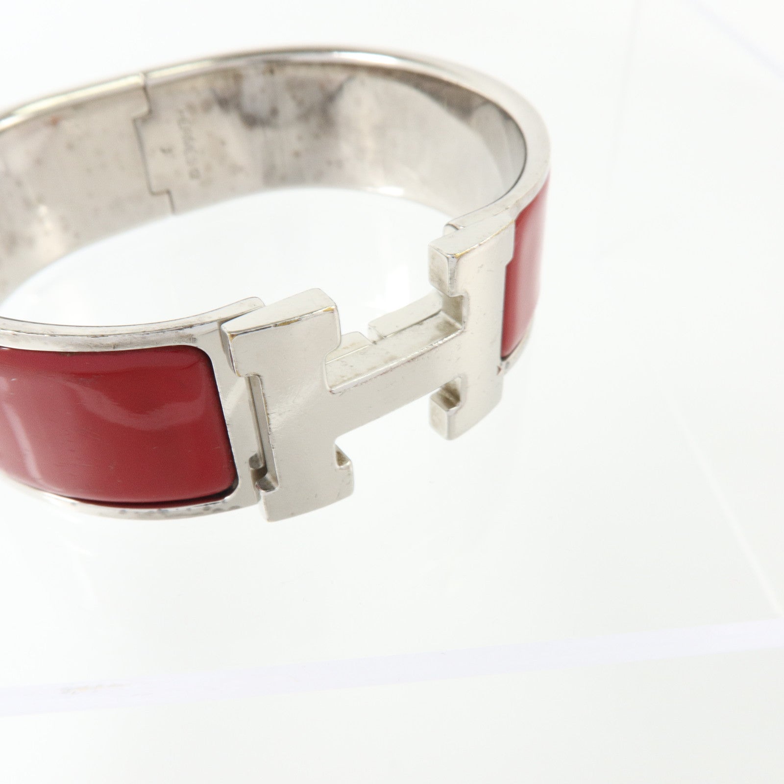 HERMES 金屬/琺瑯Clic-Clac H Bracelet銀扣手鏈