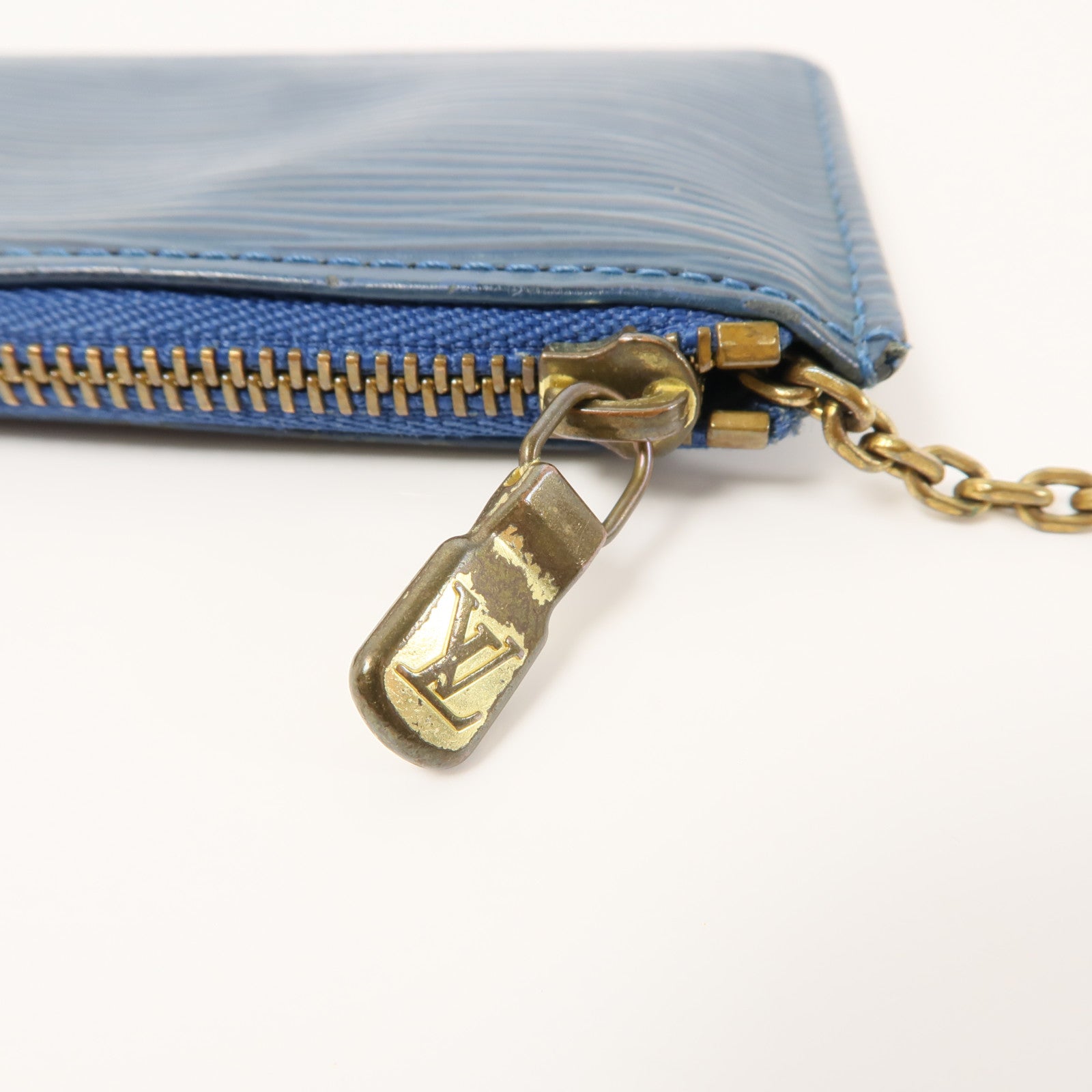 LOUIS VUITTON Epi Cles Coin Purse金扣零錢包藍色