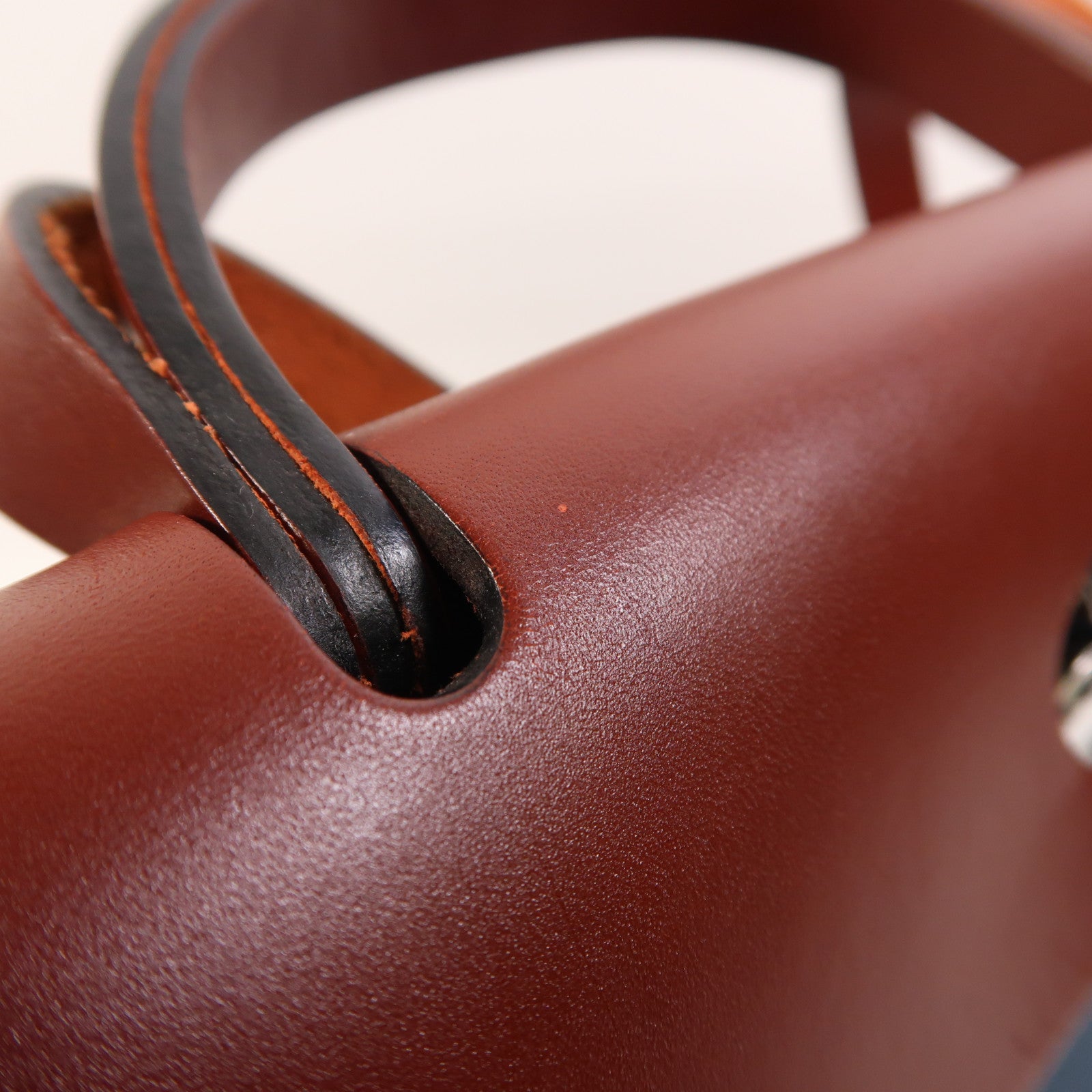 HERMES 帆布Herbag PM銀扣手挽肩背兩用袋Bleu Tempete/Rouge H