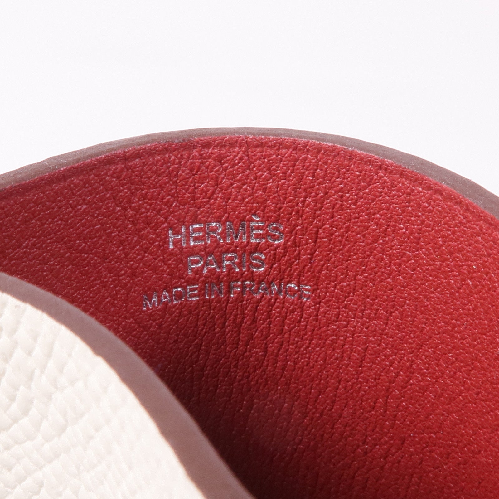 HERMES Epsom皮革H Sellier Glasses Case銀扣眼鏡盒Craie