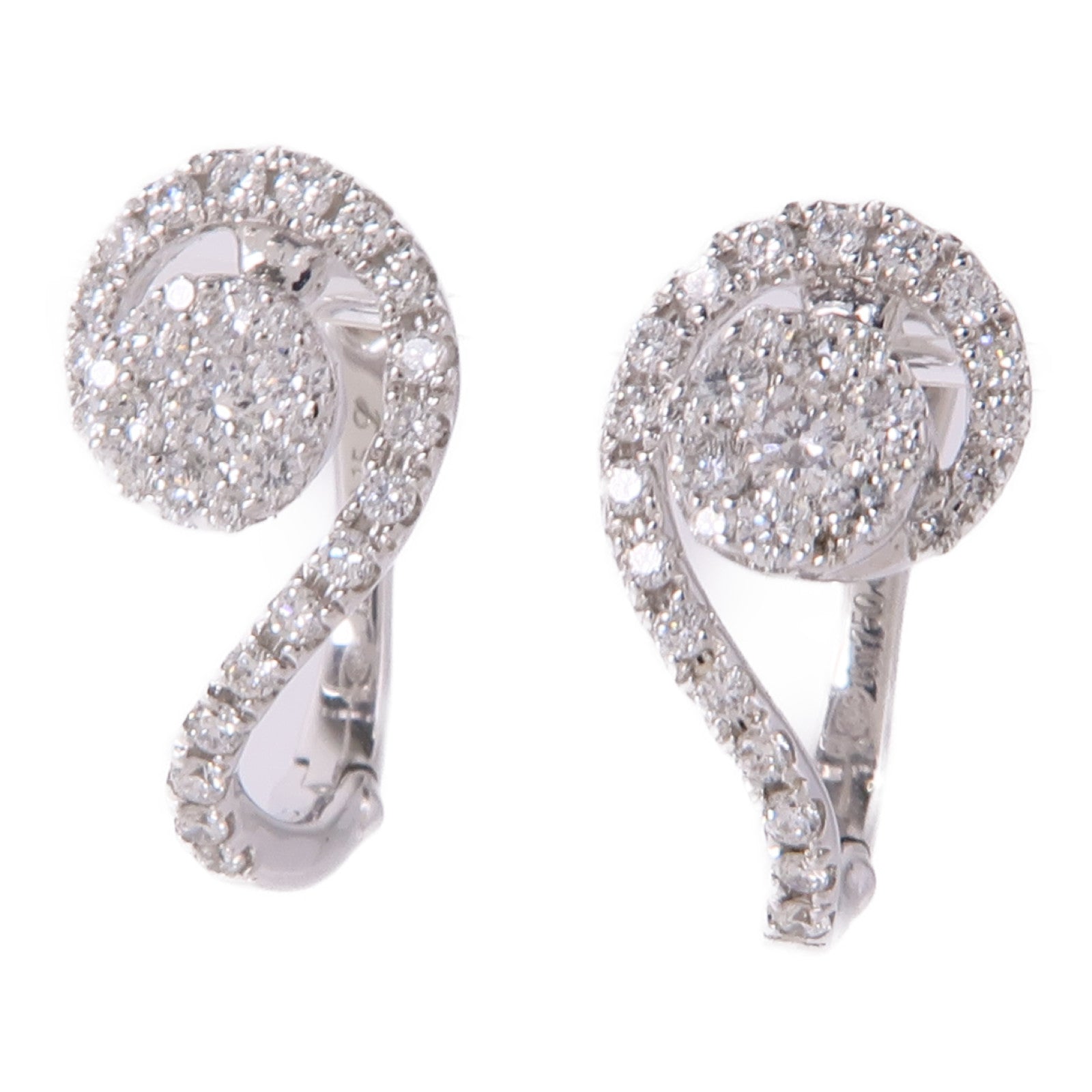 JEWELRY (PRICE DOWN) Diamond Earrings 18K White Gold