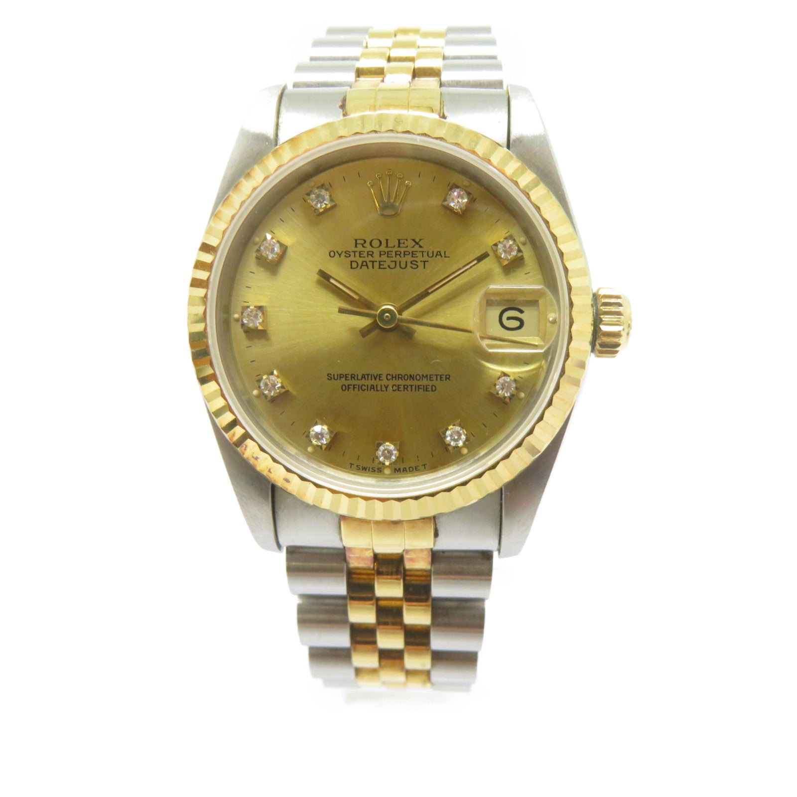 ROLEX Datejust (1993) 18K黃金/不鏽鋼手錶自動機芯金色
