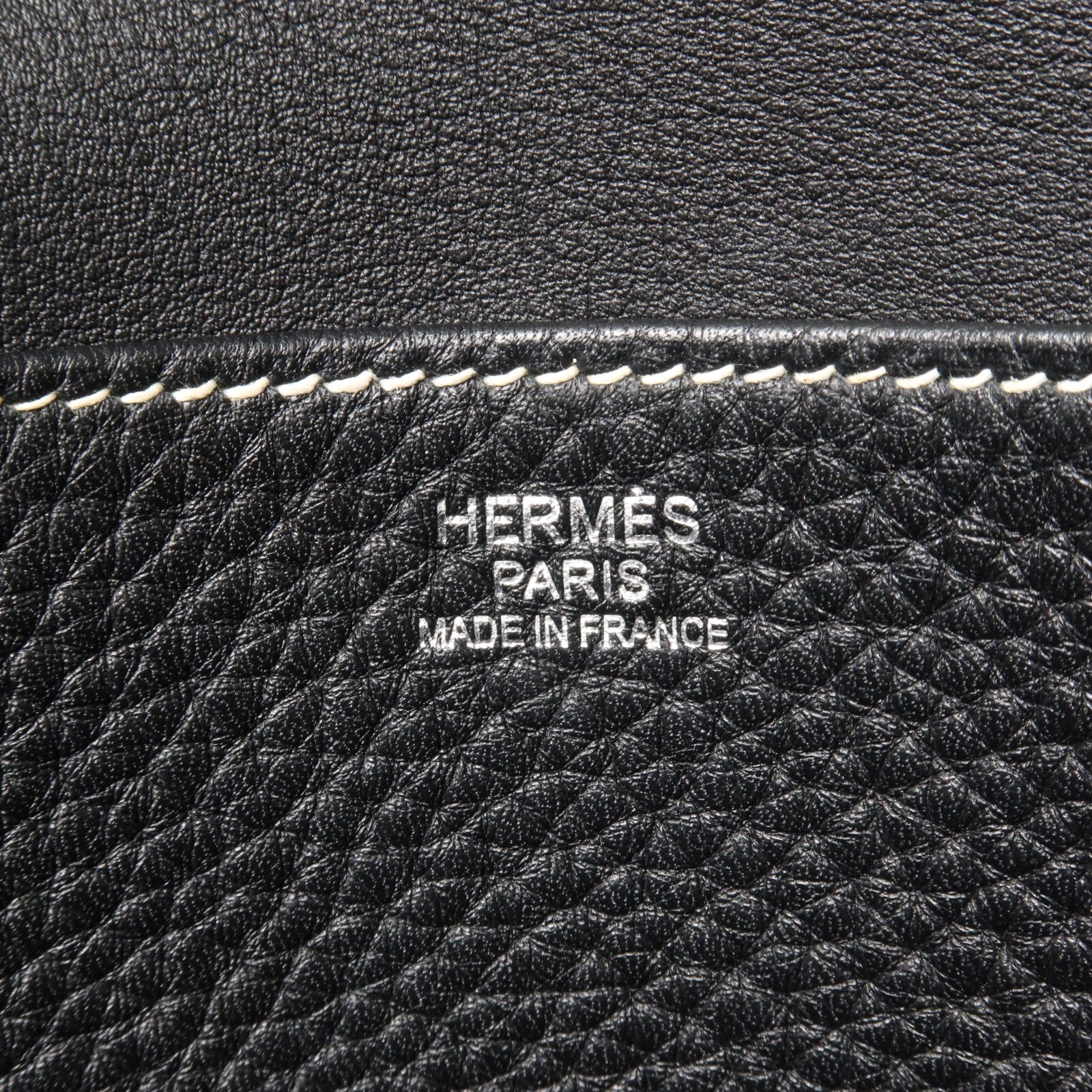 HERMES Clemence皮革Halzan 31手挽肩背兩用袋Noir