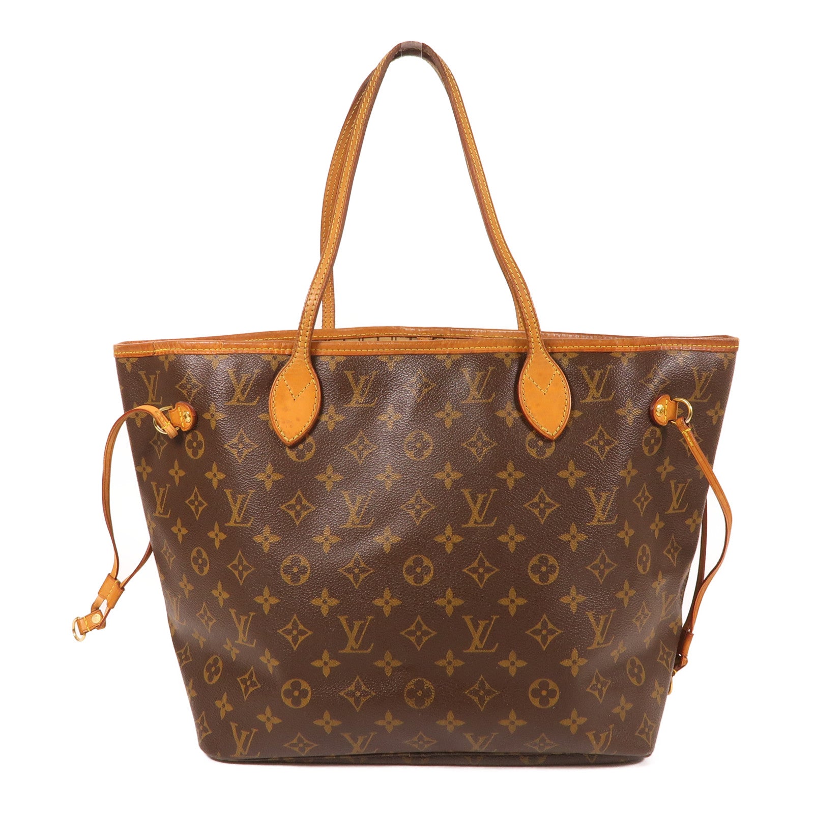 LOUIS VUITTON 【激減優惠】Monogram Neverfull MM金扣肩背袋啡色