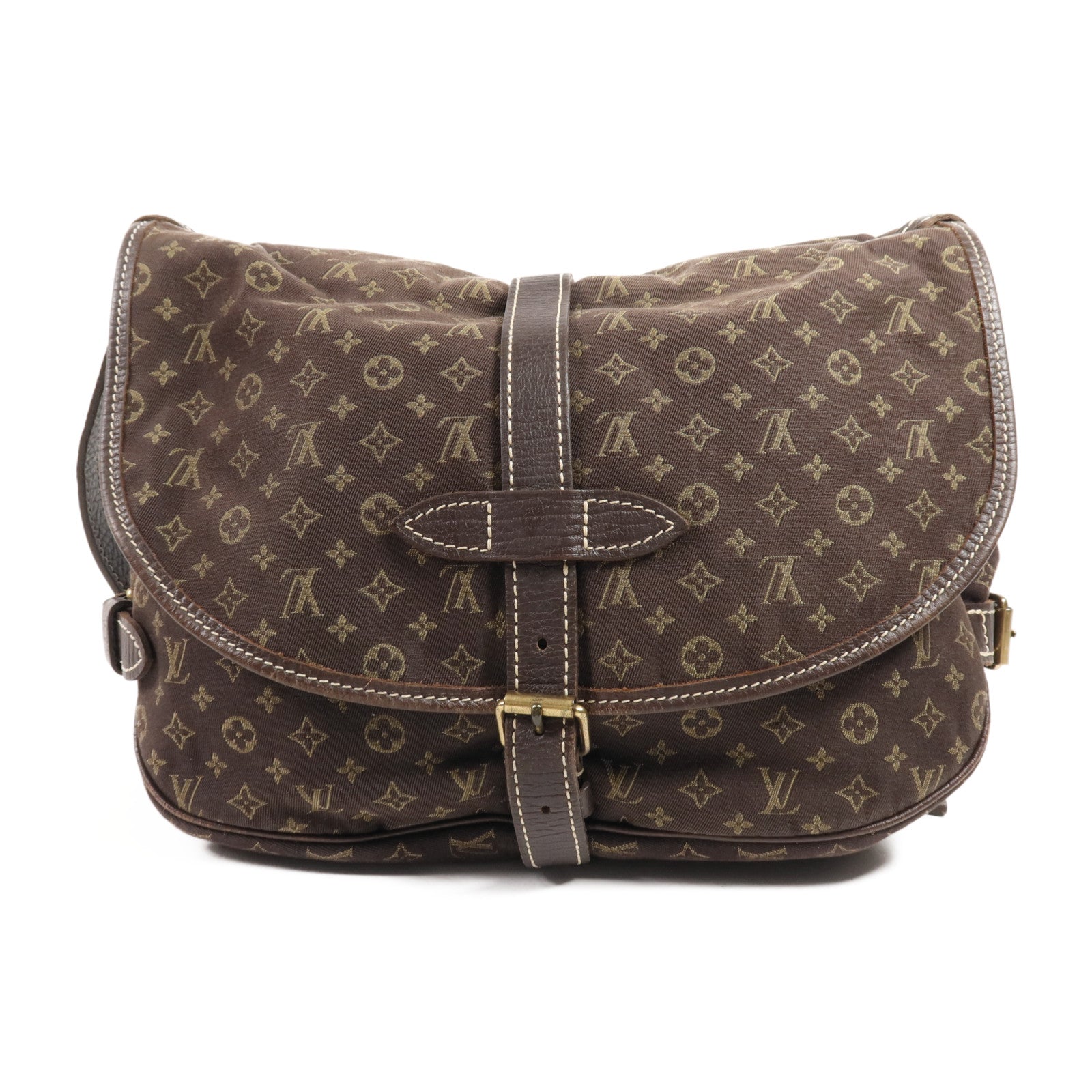 LOUIS VUITTON Monogram Mini Lin Saumur 30金扣肩背袋