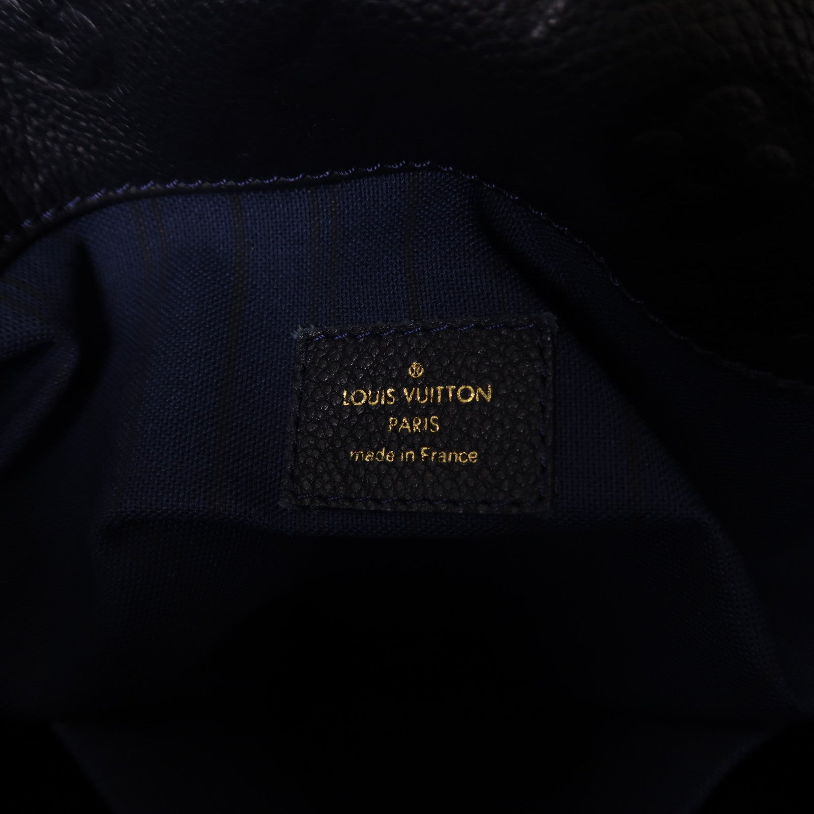 LOUIS VUITTON Monogram Empreinte Artsy MM金扣肩背袋深藍色