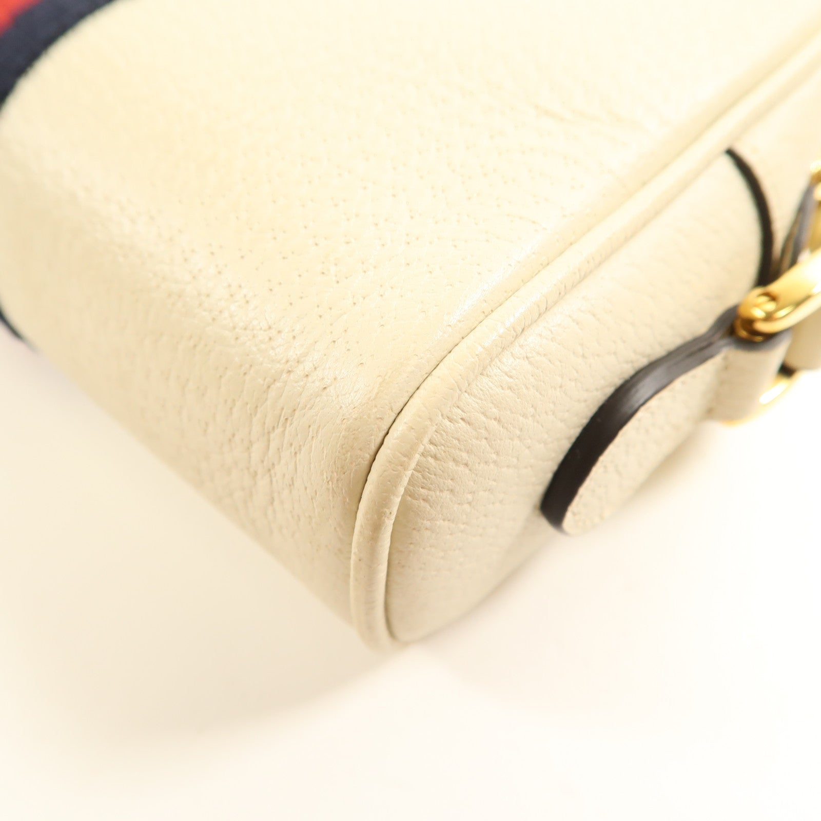 GUCCI GG GHW Ophidia Mini Shoulder Bag Calfskin Leather 517350 White