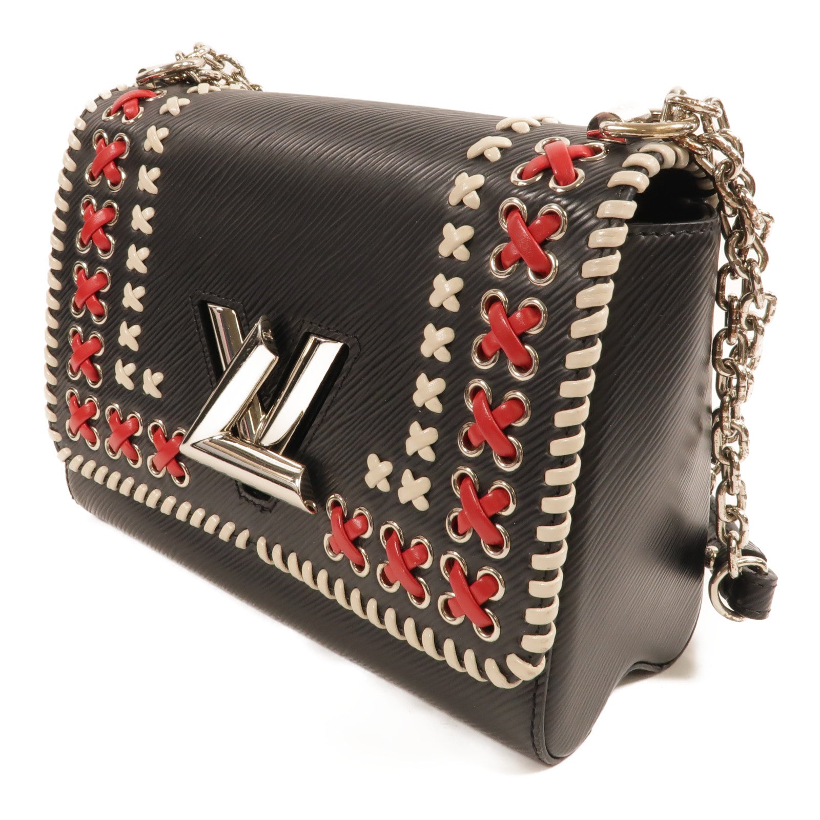 LOUIS VUITTON Epi Twist MM銀扣鏈帶肩背袋