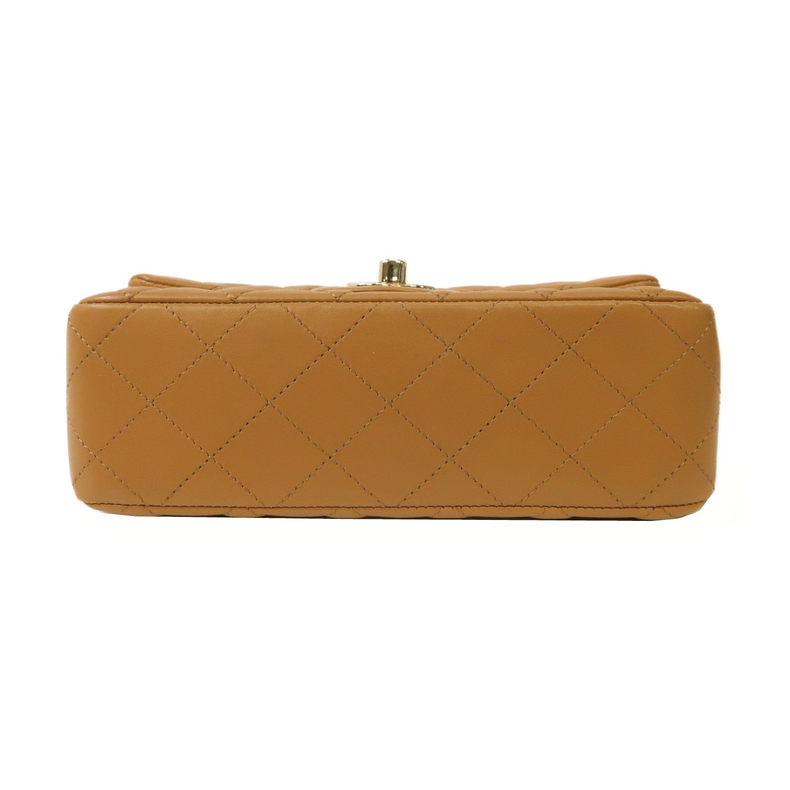 CHANEL 菱格羊皮皮革Classic 20金扣肩背袋啡色