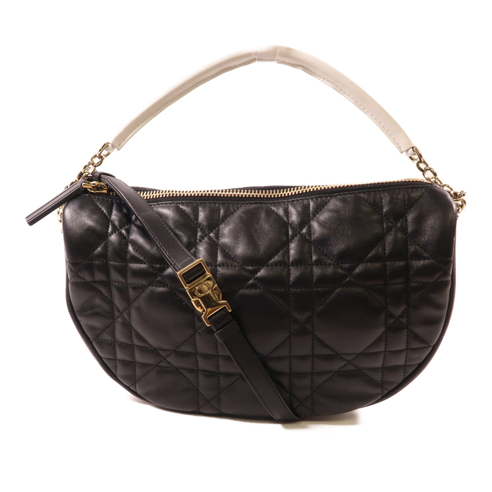 Dior 牛皮皮革Hobo Bag銀扣手挽肩背兩用袋