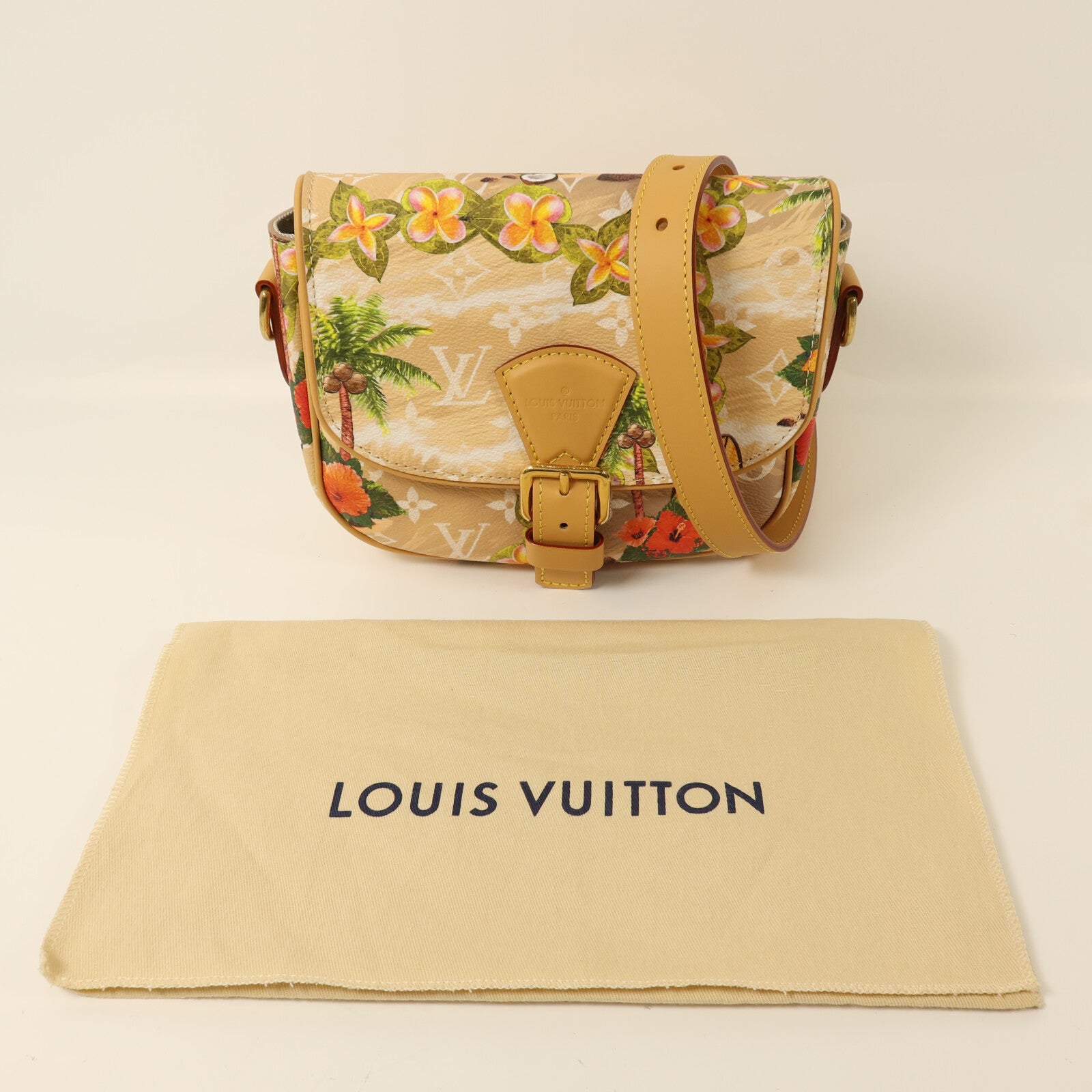 LOUIS VUITTON Monogram Surfin Sand Montsouris金扣肩背袋
