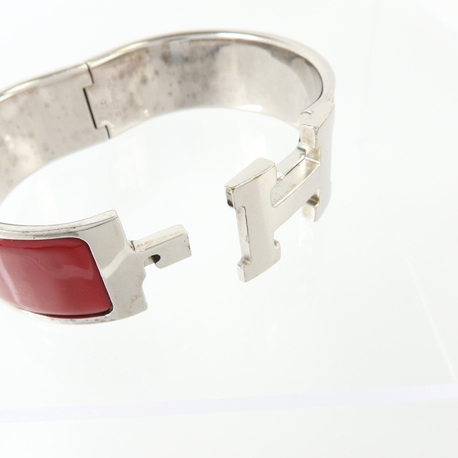 HERMES 金屬/琺瑯Clic-Clac H Bracelet銀扣手鏈