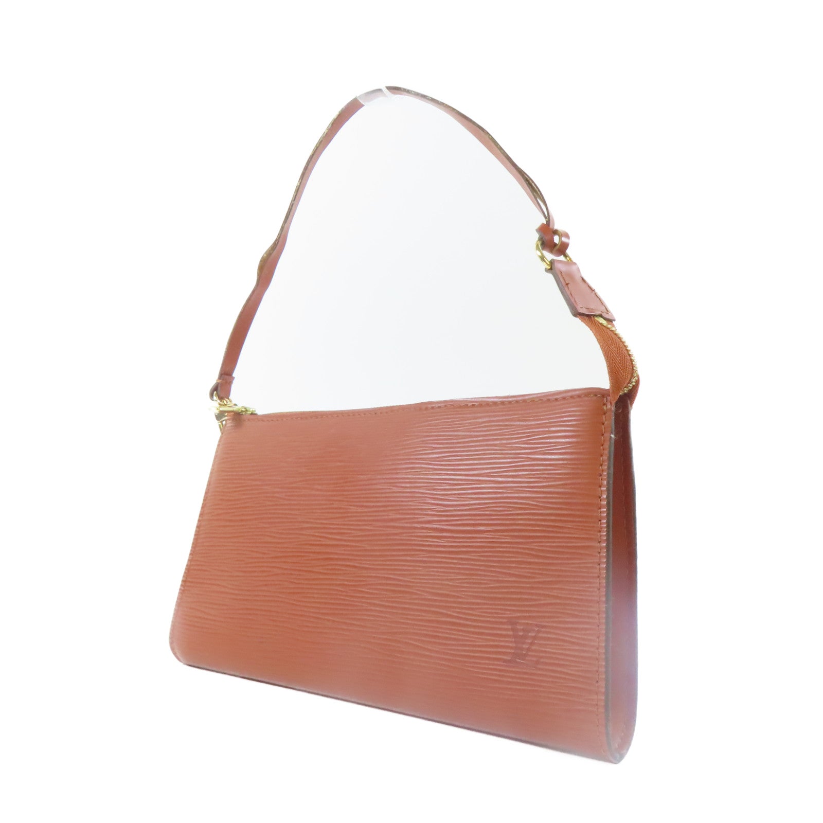 LOUIS VUITTON 【激減優惠】Epi Pochette Accessories金扣手挽袋啡色