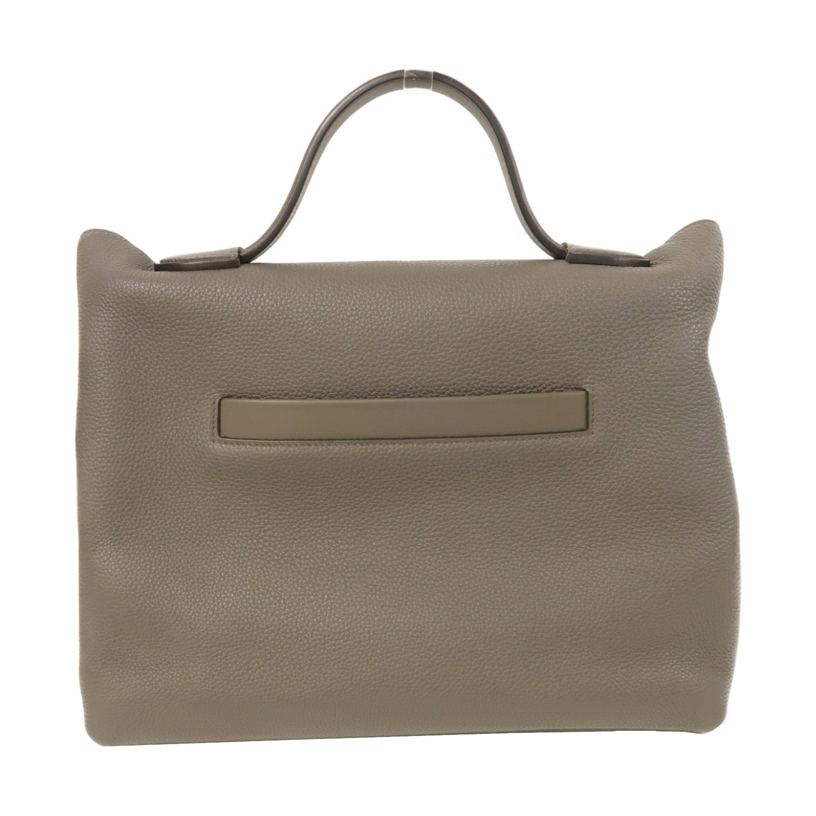 HERMES Togo/Swift皮革24/24 35cm銀扣手挽袋錫器灰色