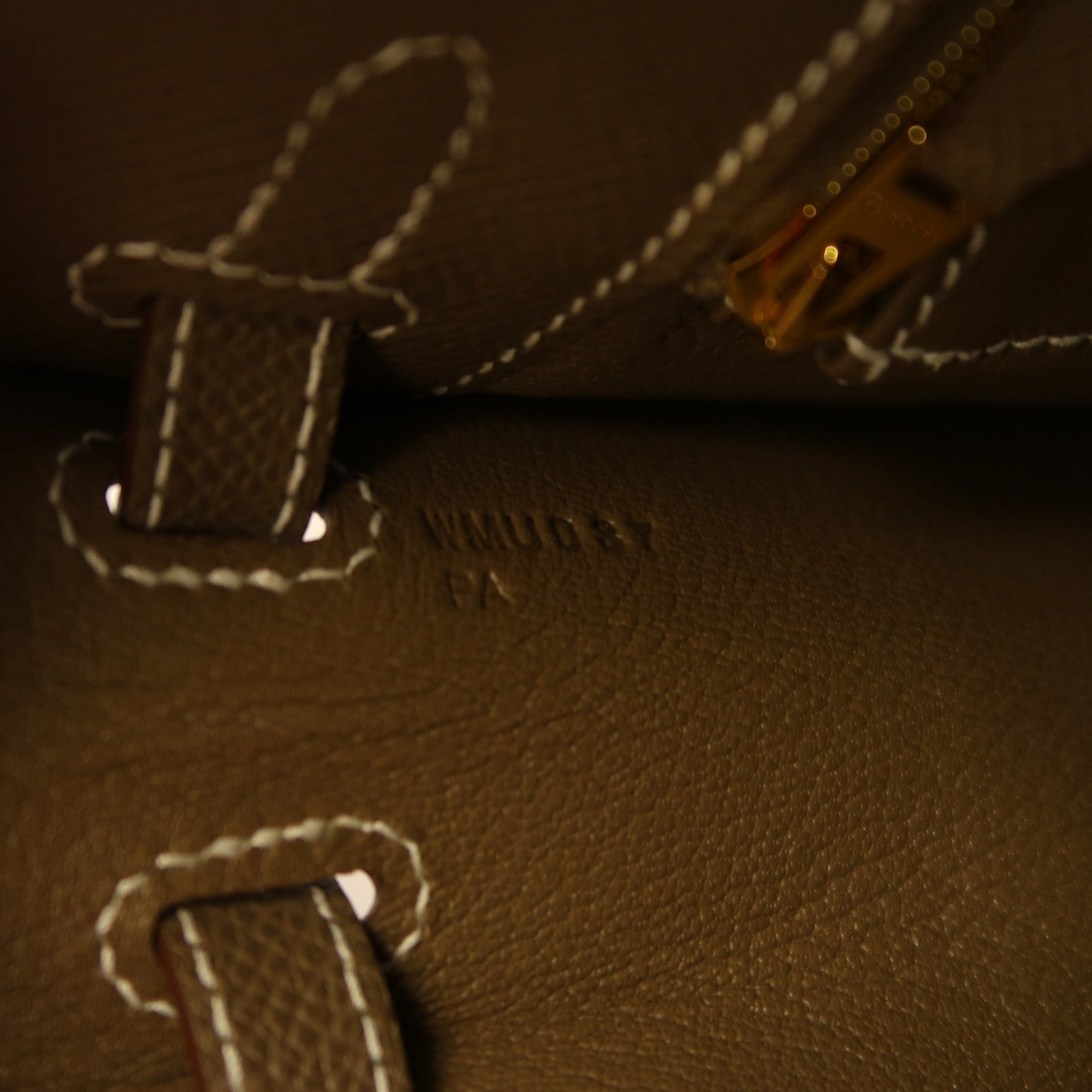 HERMES Epsom皮革Kelly 25金扣手挽肩背兩用袋大象灰色