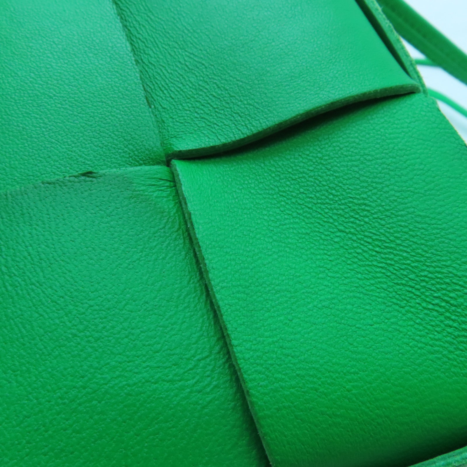 BOTTEGA VENETA 織紋羊皮皮革Shoulder Bag肩背袋綠色