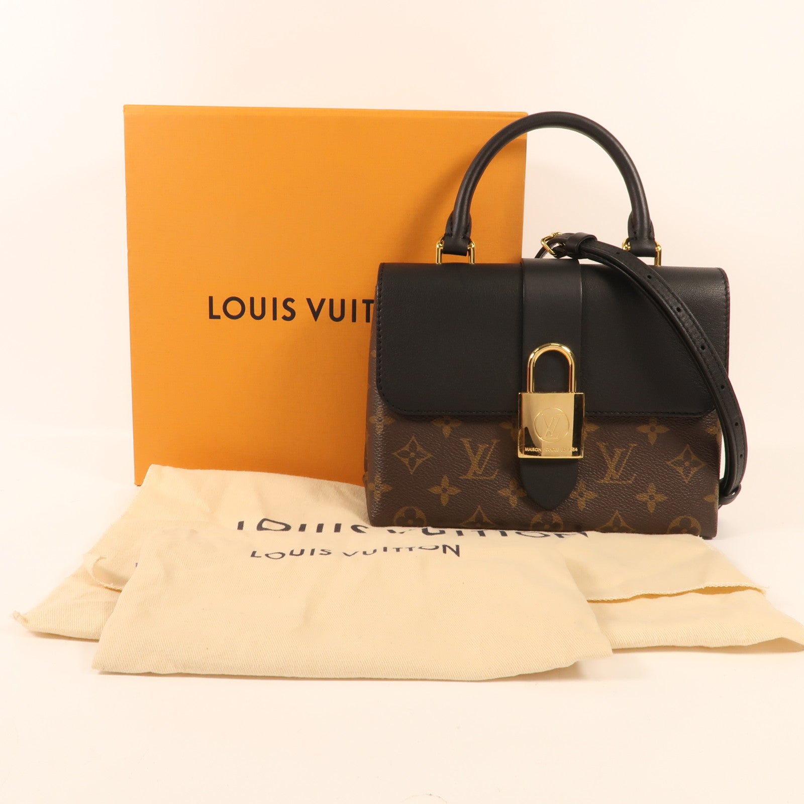 LOUIS VUITTON Monogram Locky BB金扣手挽肩背兩用袋