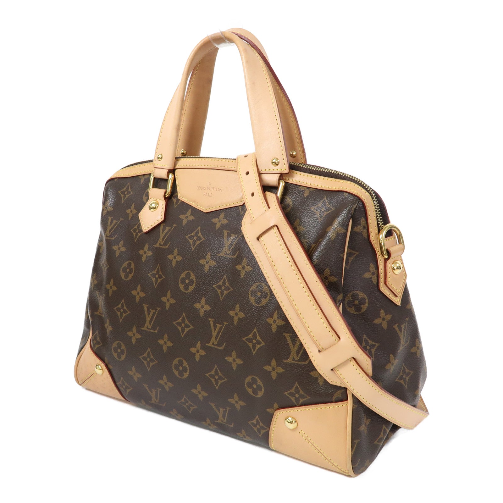LOUIS VUITTON Monogram Retiro PM金扣手挽肩背兩用袋啡色