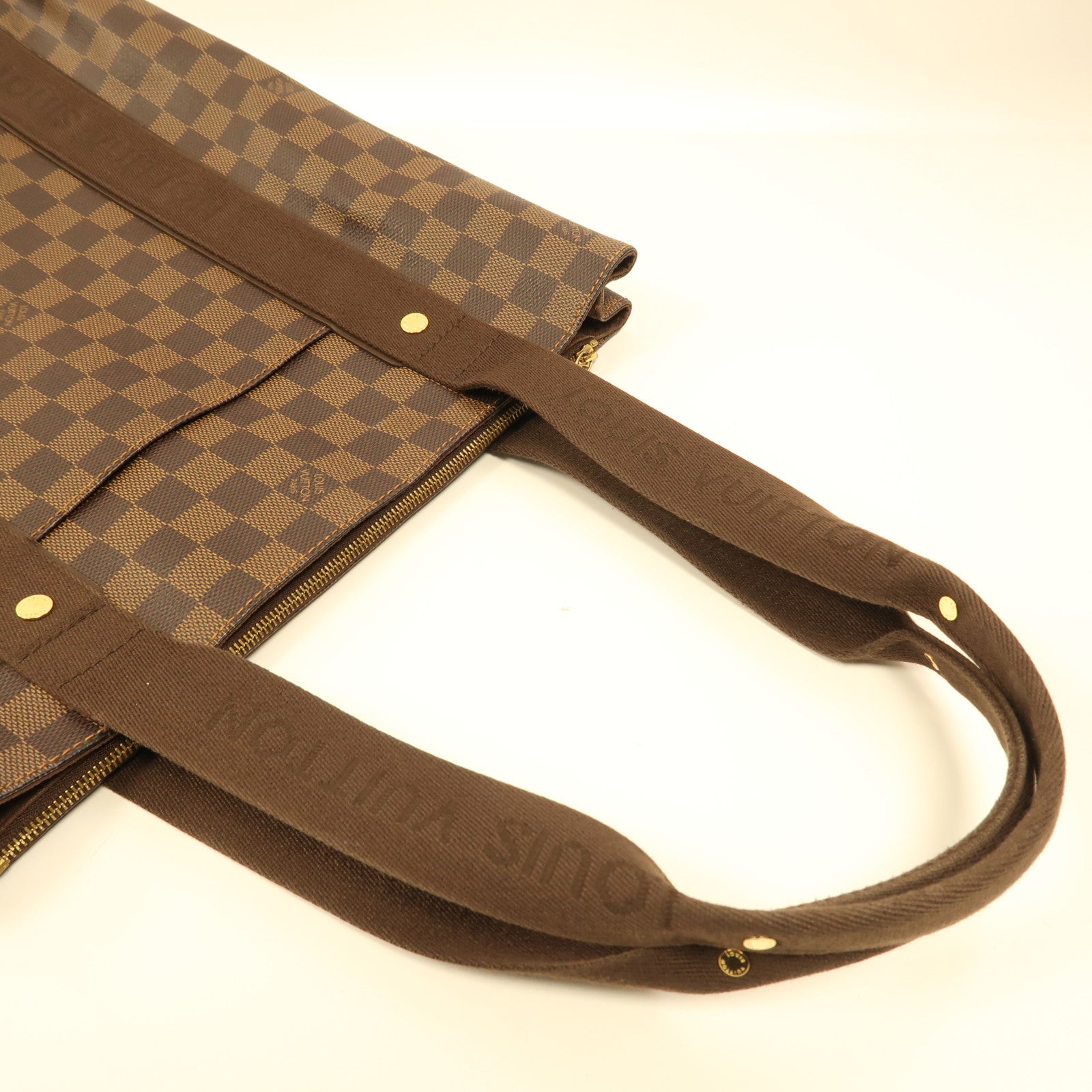 LOUIS VUITTON Damier Ebene Beaubourg金扣手挽袋啡色