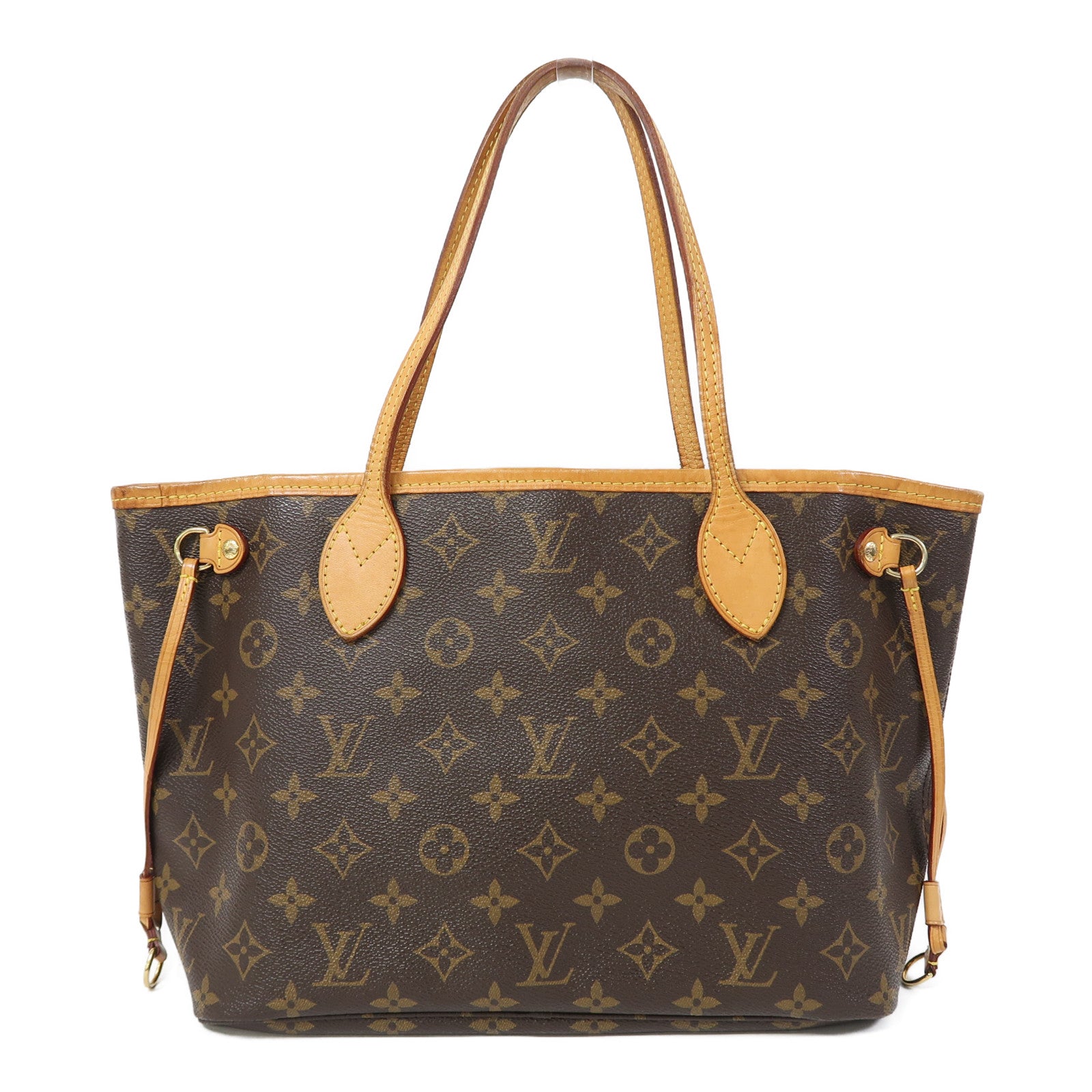 LOUIS VUITTON Monogram Neverfull PM金扣肩背袋啡色
