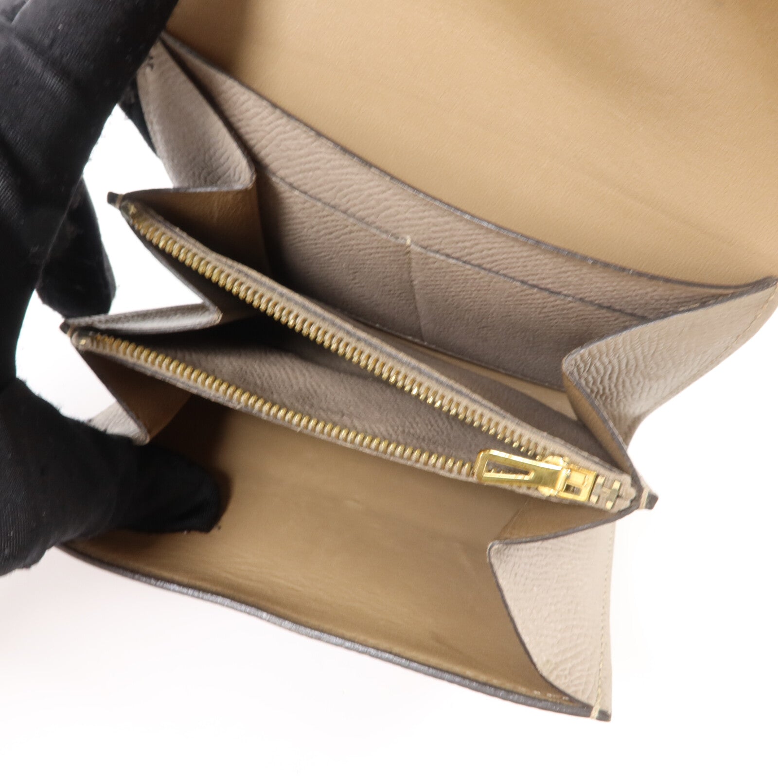 HERMES Epsom皮革Constance Compact Wallet錢包Gris Asphalte